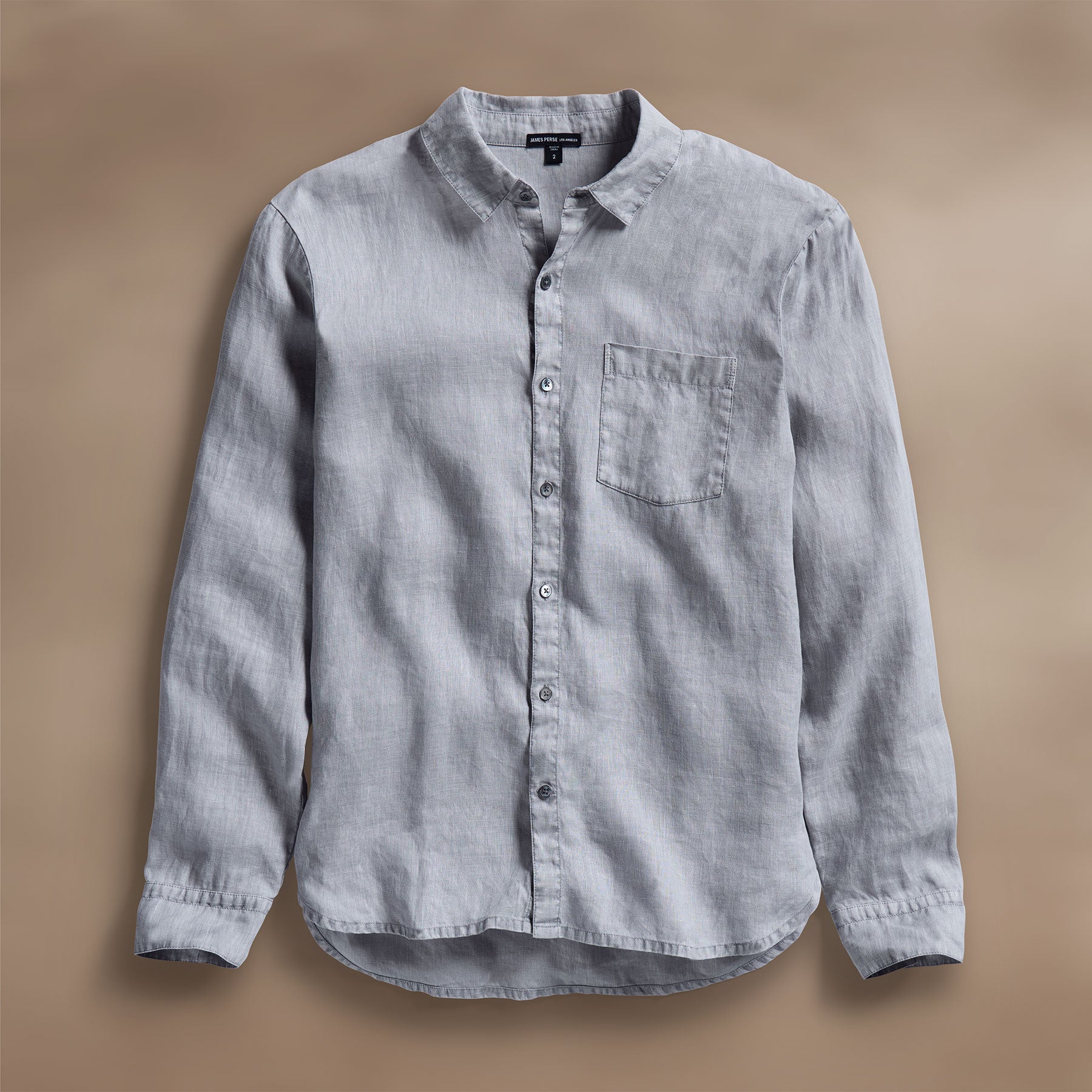 Lightweight Linen Shirt for Men & Women - Breathable Grey Sky Pigment Casual Button Up Shirt | Perfect for Summer, Travel, and Office Wear