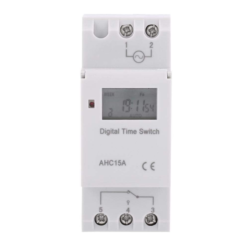 Programmable Digital Timer Switch - 12V Rail Mount Clock for Home & Industrial Appliances | Energy Saving, Easy Installation | Perfect for HVAC, Lighting & Machinery Control