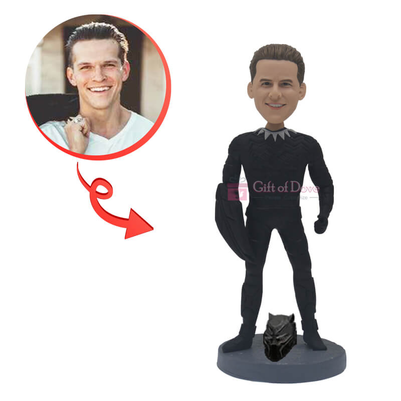 Custom Black Panther Bobblehead - Unique Marvel Collectible Figurine for Superhero Fans | Perfect for Office Desk Decor, Gift for Marvel Lovers, and Comic Book Collections