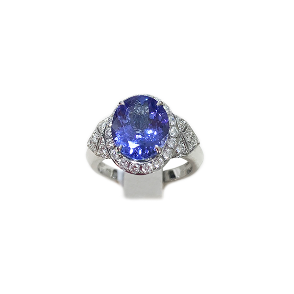 14K White Gold Tanzanite Ring for Women – Elegant Tanzanite Gemstone Jewelry for Engagement, Wedding & Special Occasions