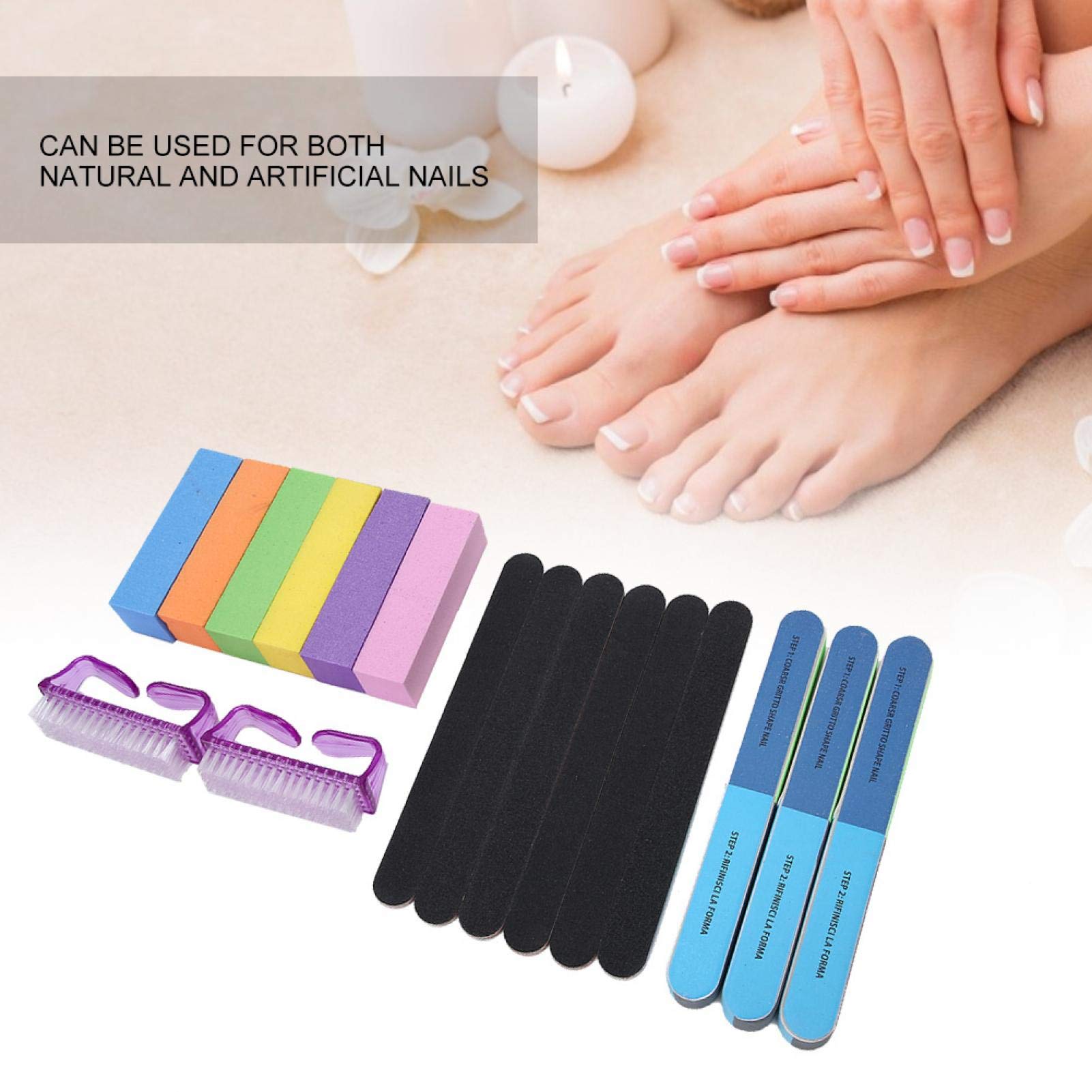 17Pcs Colored Nail Art Grinding Bar Set - Professional Manicure Polishing Tool for Fiberglass & Silk Nails | Perfect for Salon, Home Nail Care & DIY Nail Art Designs