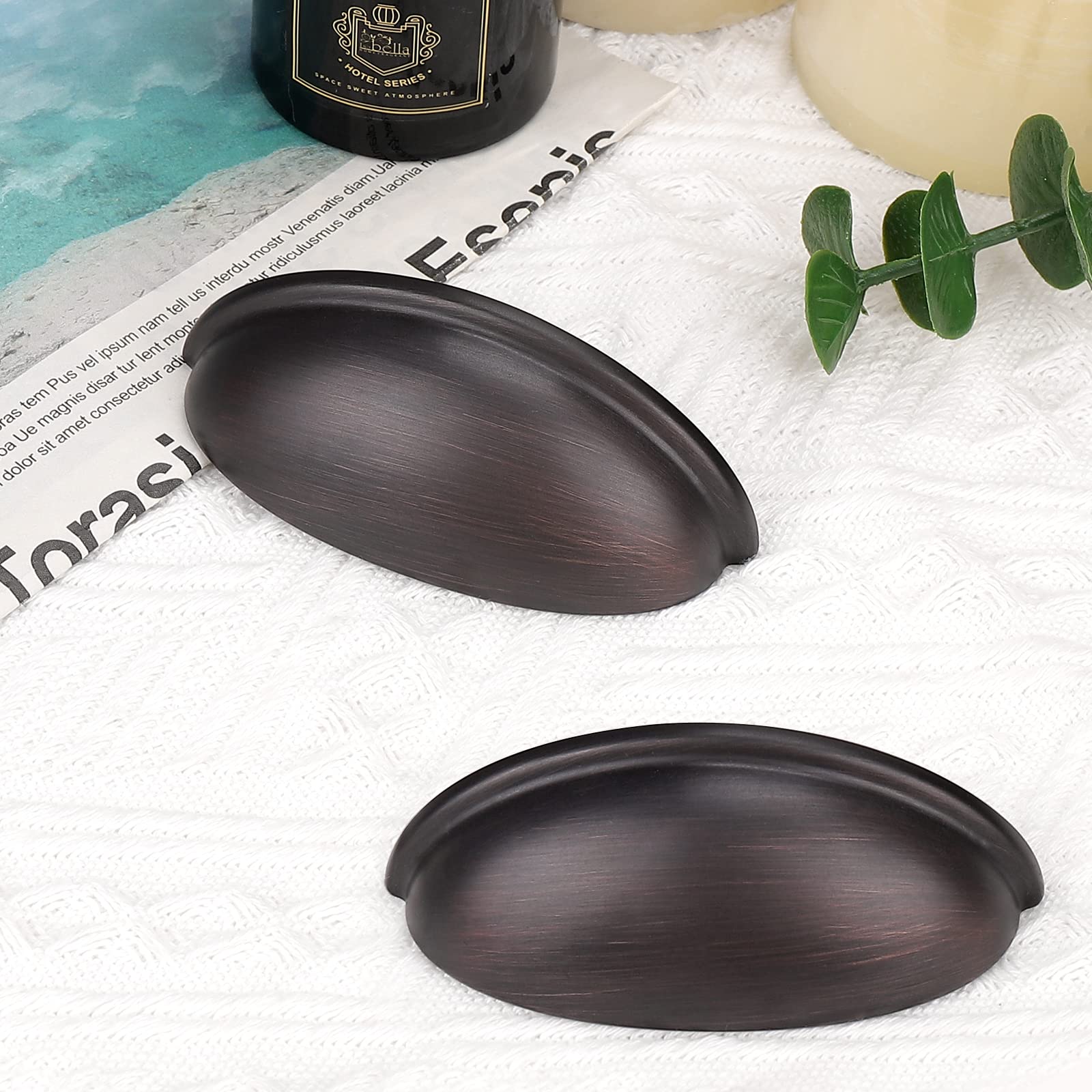 50 Pack 3 Inch Oil Rubbed Bronze Cabinet Cup Pulls - Kitchen & Dresser Drawer Handles for Cabinets, Cupboards & Bedroom Furniture (Easy Installation, Durable Hardware) - Perfect for Kitchen Remodel, Bathroom Vanity & Furniture Upgrade