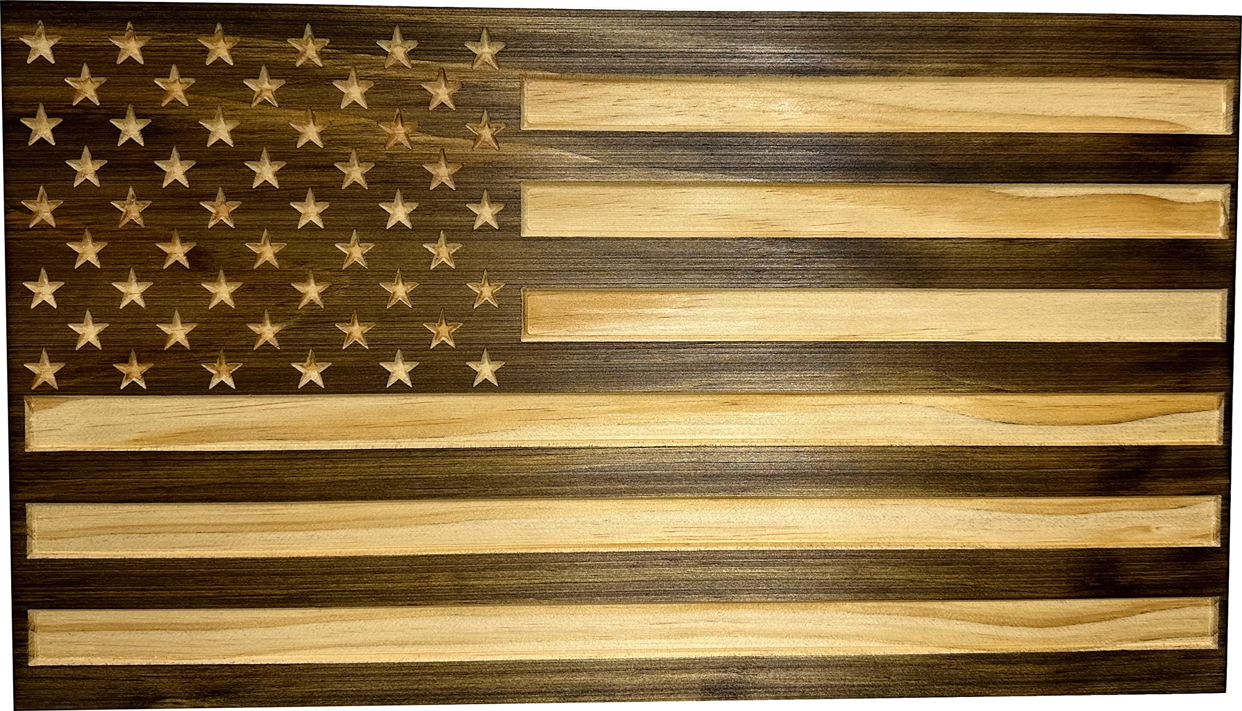American Flag Hidden Gun Safe - Concealed Firearm Storage Cabinet with Carved Design by Bellewood Designs (Dark Walnut) - Perfect for Home Security, Bedroom & Office Gun Storage