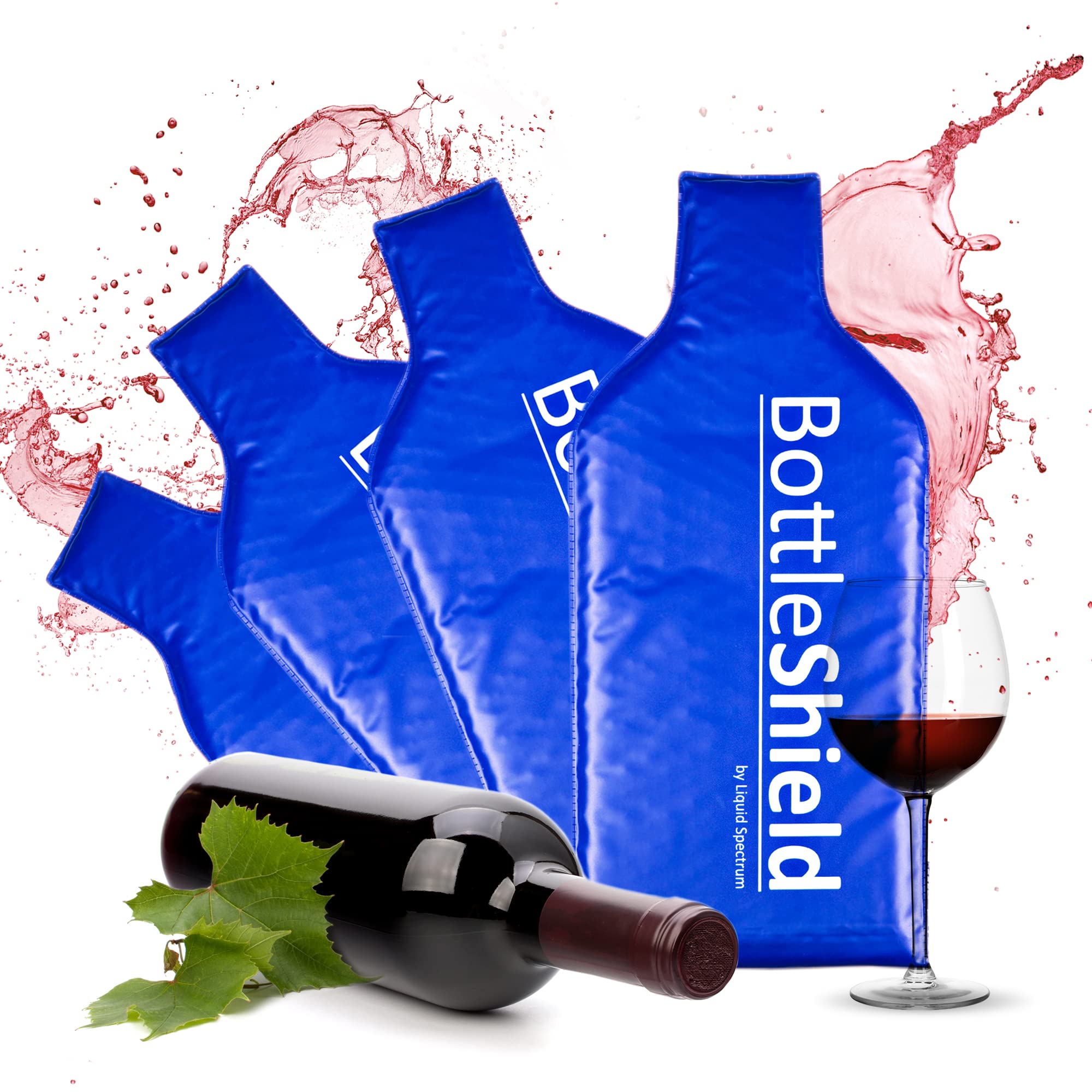 4 Pack Reusable Wine Protector Travel Bags - Bubble Cushioned Unbreakable Bottle Sleeves | Leak Proof Wine Tote Accessories for Airplane, Camping & Gifts | Perfect for Travel, Picnics & Holiday Transport