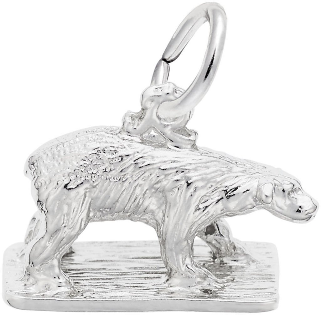 Rembrandt Polar Bear On Ice Charm Pendant - Sterling Silver Animal Jewelry for Women - Perfect Gift for Nature Lovers & Christmas Present - Great for Casual Wear, Date Nights & Special Occasions