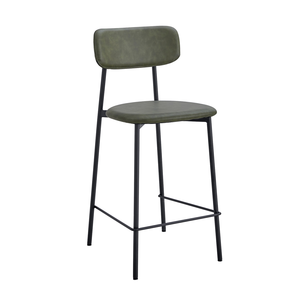 Premium Bailey Leatherette Bar Stools - Set of 2, Adjustable Height Counter Stools with Padded Seats for Kitchen Island, Breakfast Bar & Home Decor - Modern PU Leather Barstools for Dining & Entertainment Areas
