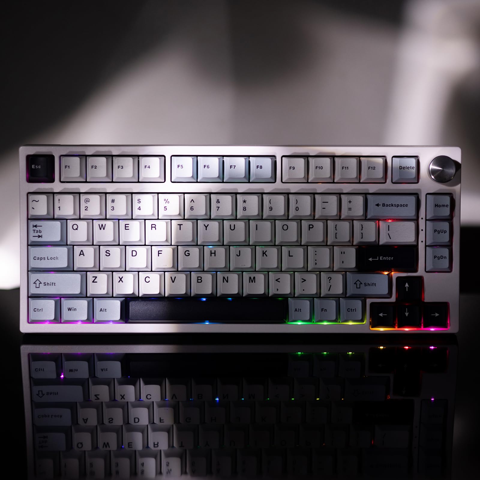 GK GAMAKAY TK75 HE Rapid Trigger Mechanical Keyboard - Hall Effect Magnetic Switches, Hot-Swappable, 81-Key PBT Keycaps, Bluetooth/2.4GHz/Wired 75% RGB Gaming Keyboard (White, Phoenix Switch) - Perfect for Esports, Competitive Gaming & Fast-Paced Typing