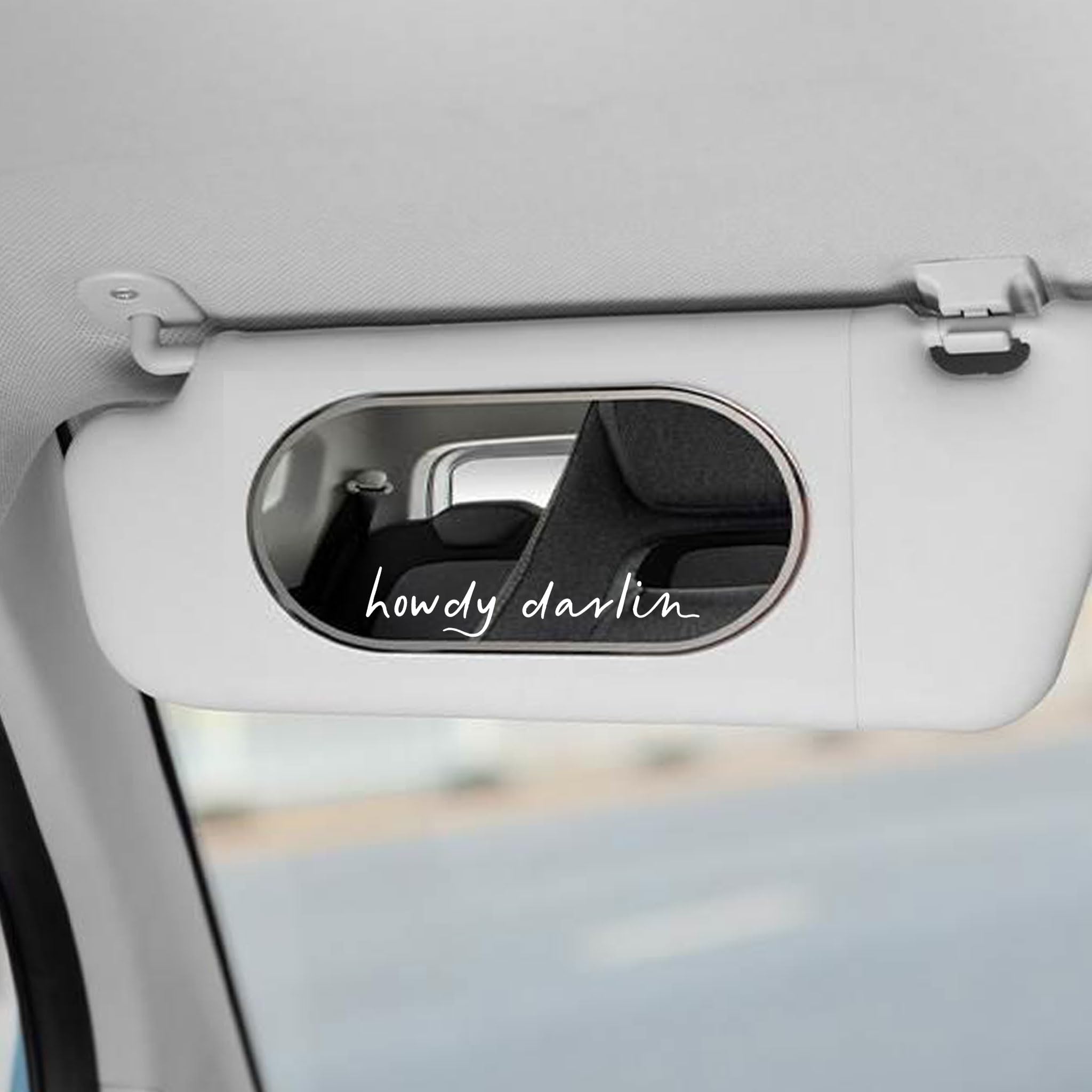 2 Pack Howdy Darlin Car Decals - Western Style Window Stickers with Positive Affirmations for Girls - Rear View Mirror & Auto Decor (White) - Perfect for Truck, SUV & Car Personalization