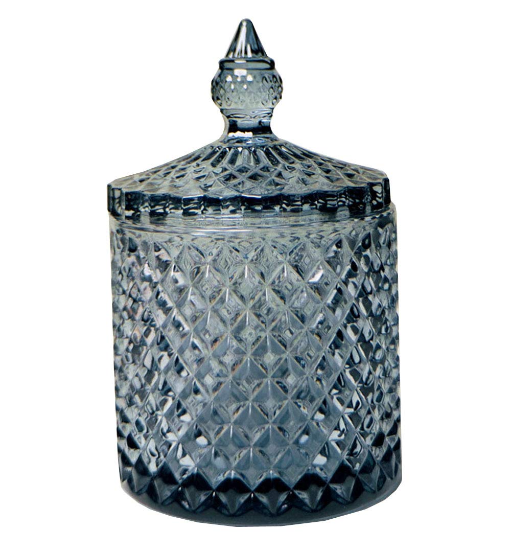 Premium Crystal Diamond Glass Jar with Airtight Lid - Food Storage Container for Candy, Sugar, Spices & More - Perfect for Kitchen, Pantry & Party Organization