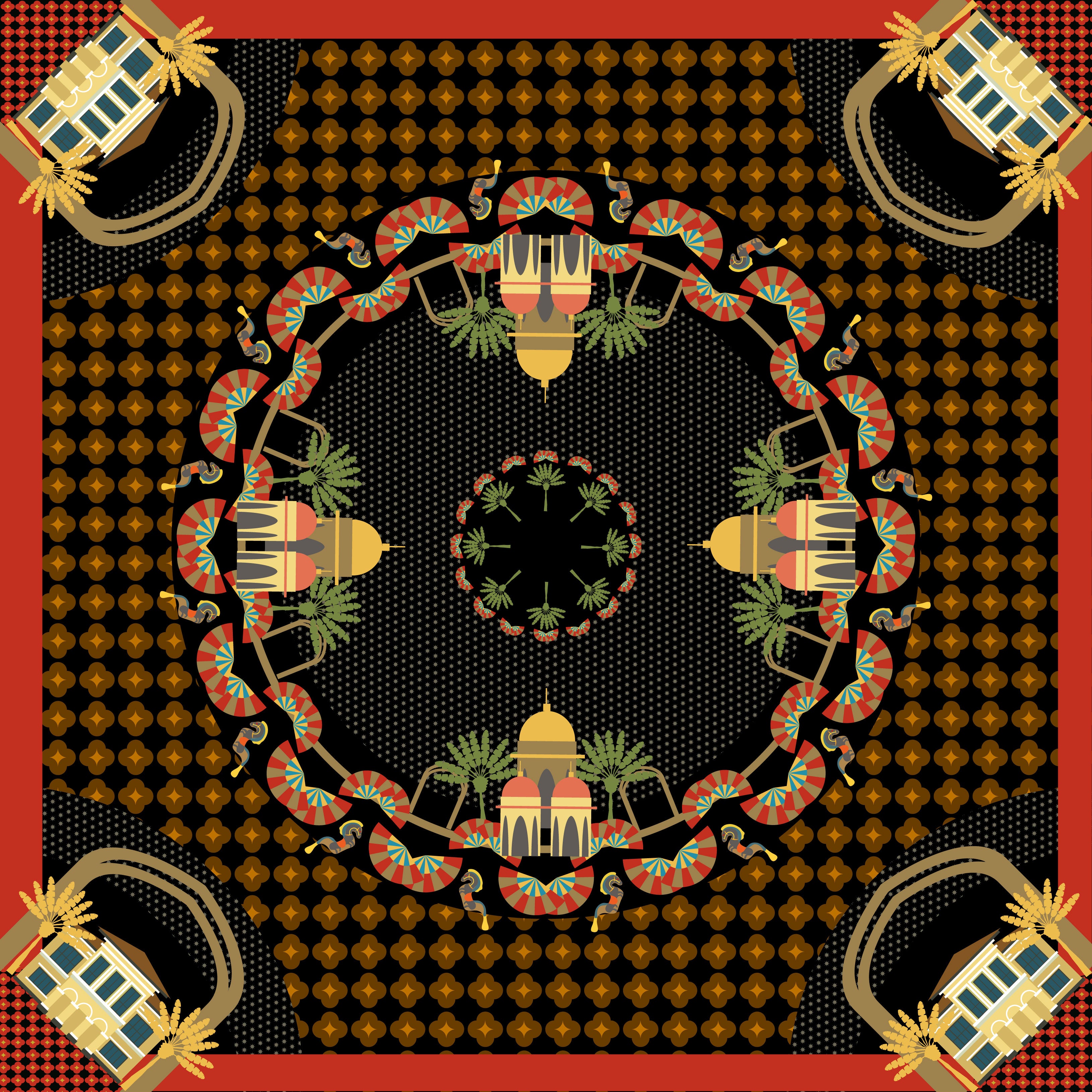 Elegant Kampong Glam Silk Scarf – Premium Handmade Batik Shawl for Women, Perfect for Festivals, Weddings & Special Occasions