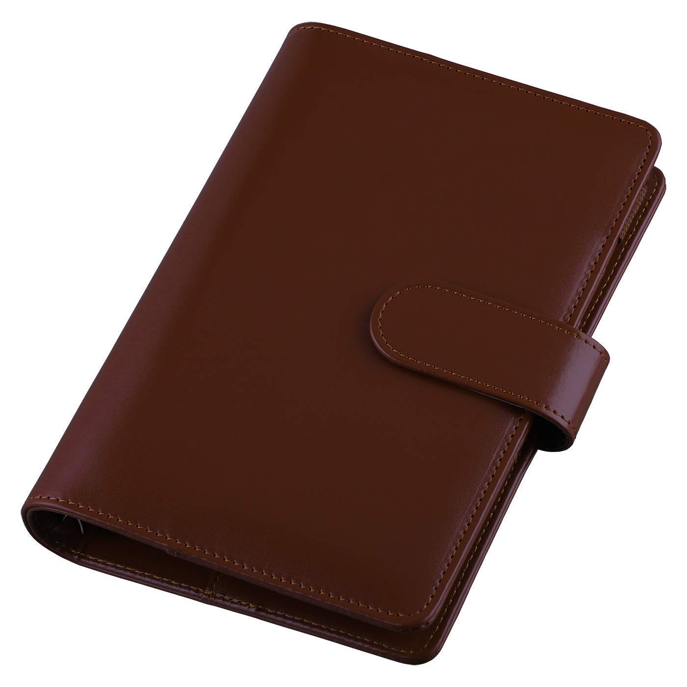 Antner A6 PU Leather Notebook Binder (Brown) with 12pcs Binder Pockets - 6-Hole A6 Size Refillable Organizer for School, Office & Journaling | Perfect for Students, Professionals & Planner Enthusiasts