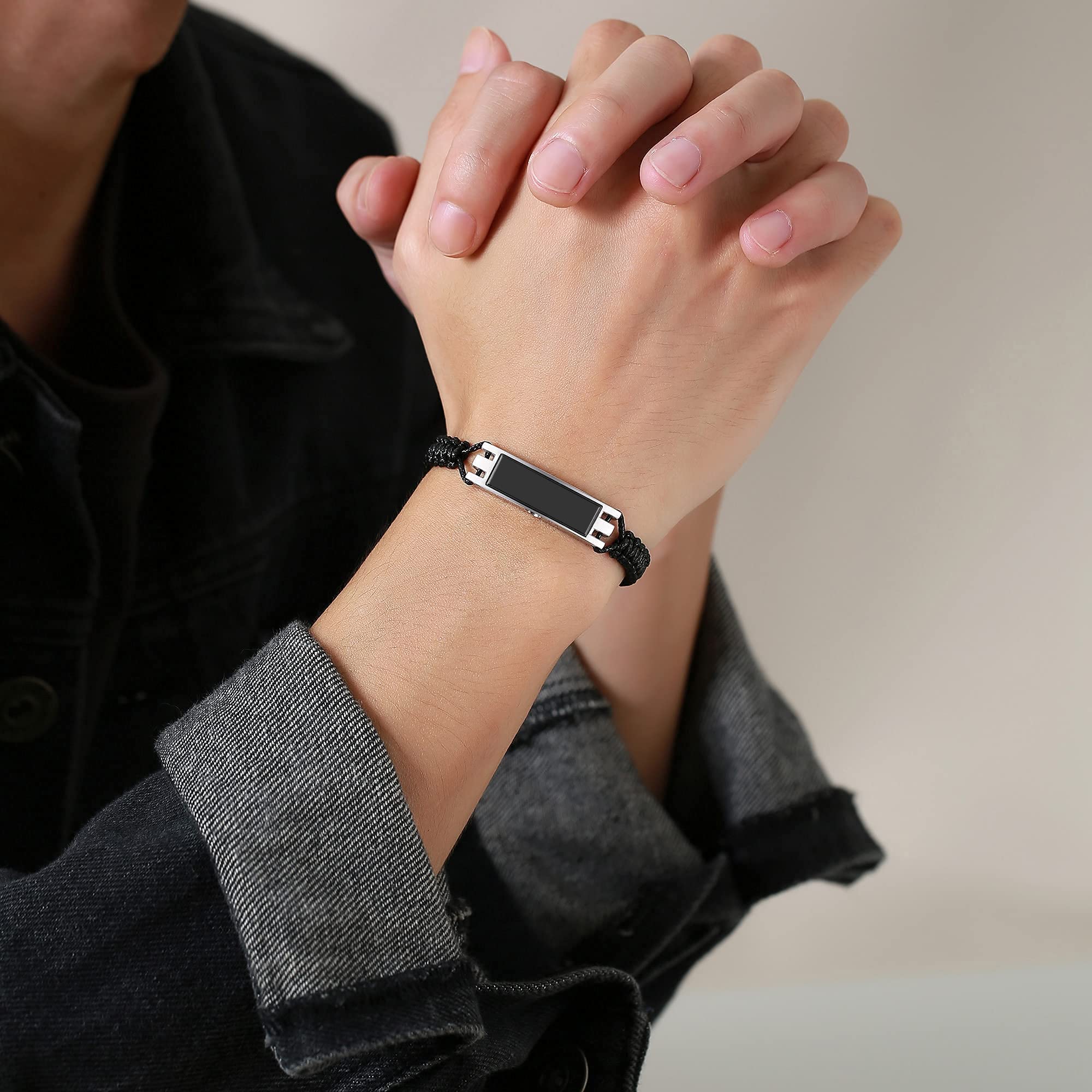 Stainless Steel Cremation Jewelry Urn Bracelet for Ashes - Adjustable Memorial Bracelet for Women & Men with Braided Cord - Perfect for Keeping Loved Ones Close During Grieving & Special Occasions