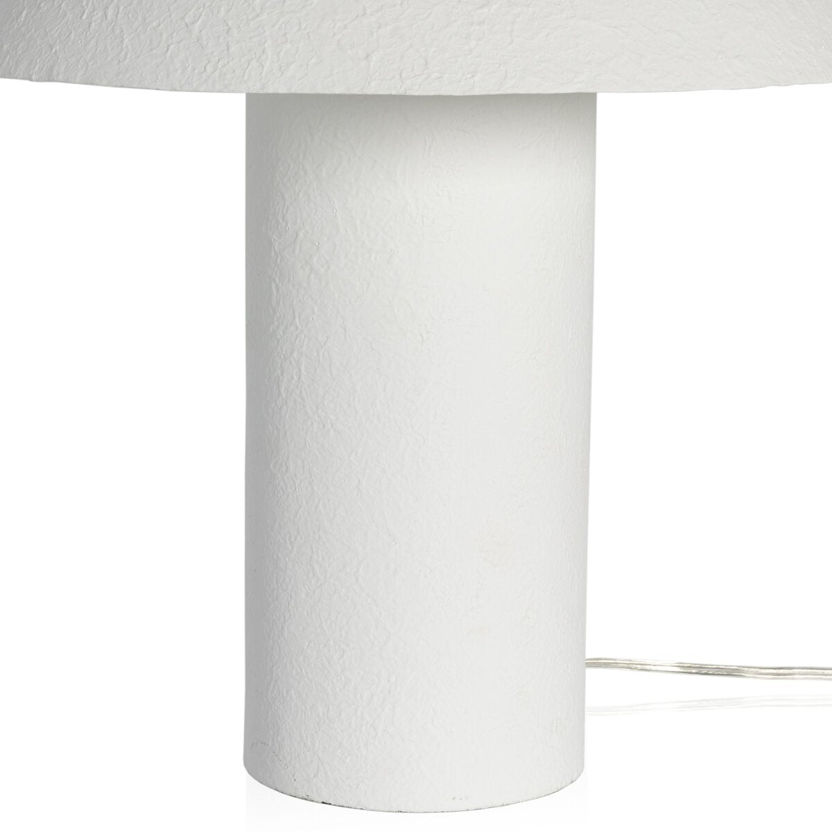 Abbott Table Lamp - Matte White Plaster Finish Modern Bedside Light for Bedroom, Living Room & Office Decor