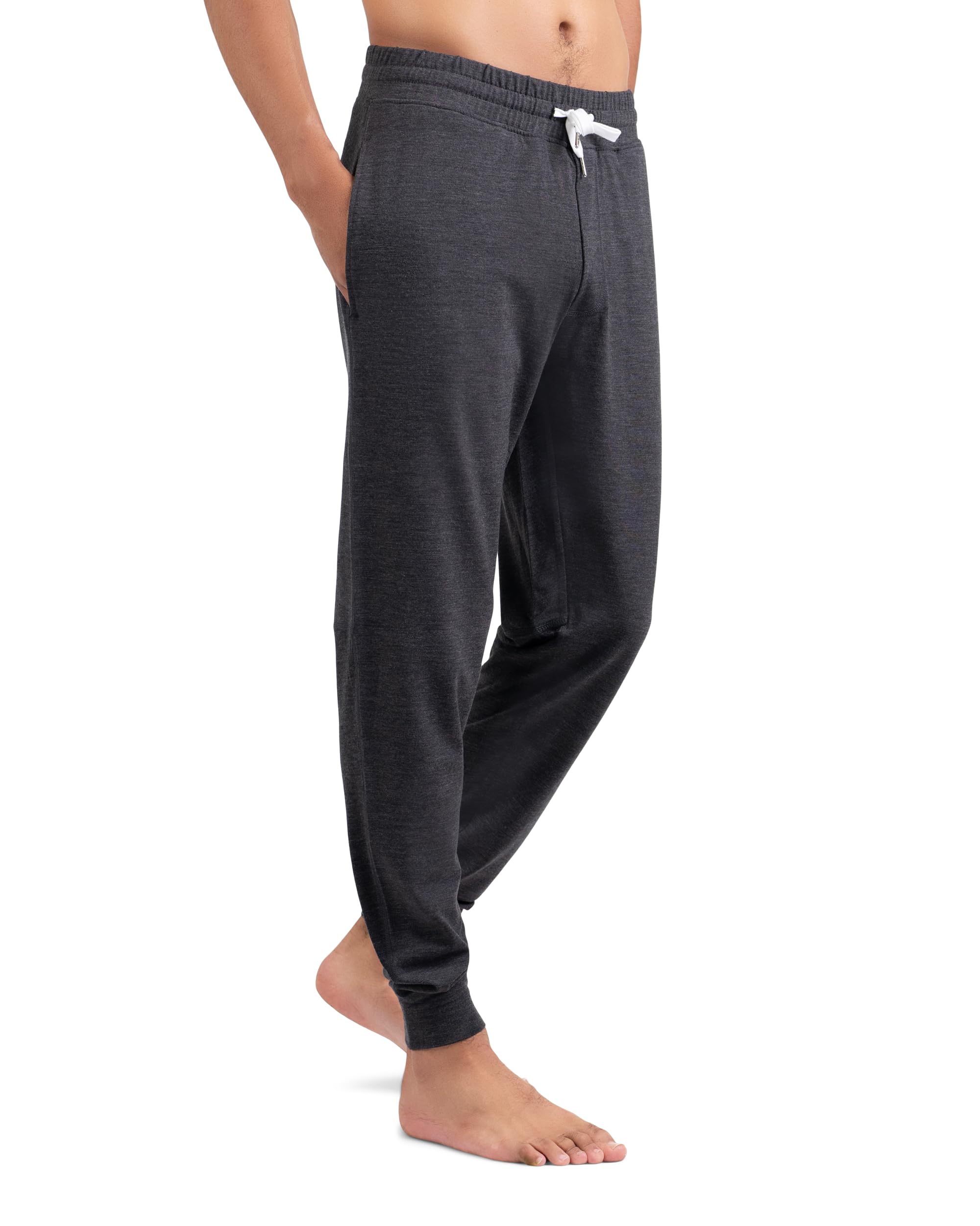 Men's Merino Wool Joggers - Odor-Resistant & Moisture-Wicking Workout Pants for Running, Gym & Outdoor Activities