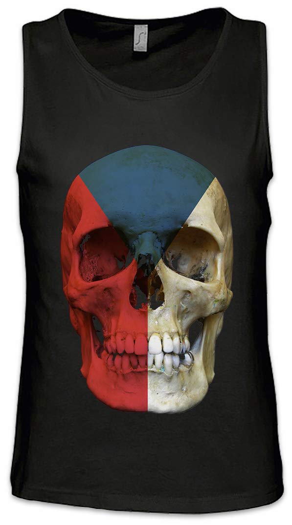 Urban Backwoods Classic Czechia Skull Flag Men's Tank Top - Breathable Gym Shirt for Workouts & Streetwear Fashion