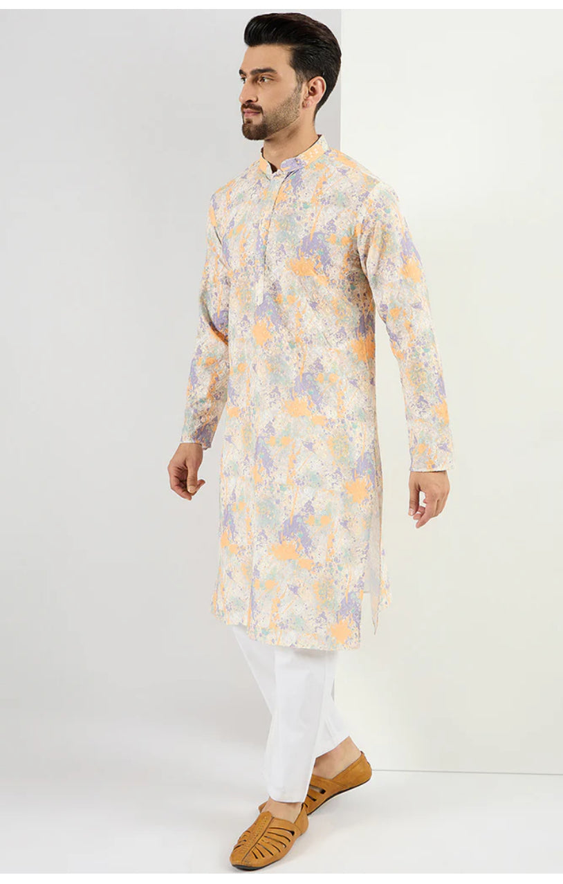 Off White Abstract Embroidered Chikankari Straight Kurta for Women | Traditional Indian Ethnic Wear | Perfect for Festivals, Weddings & Casual Outings