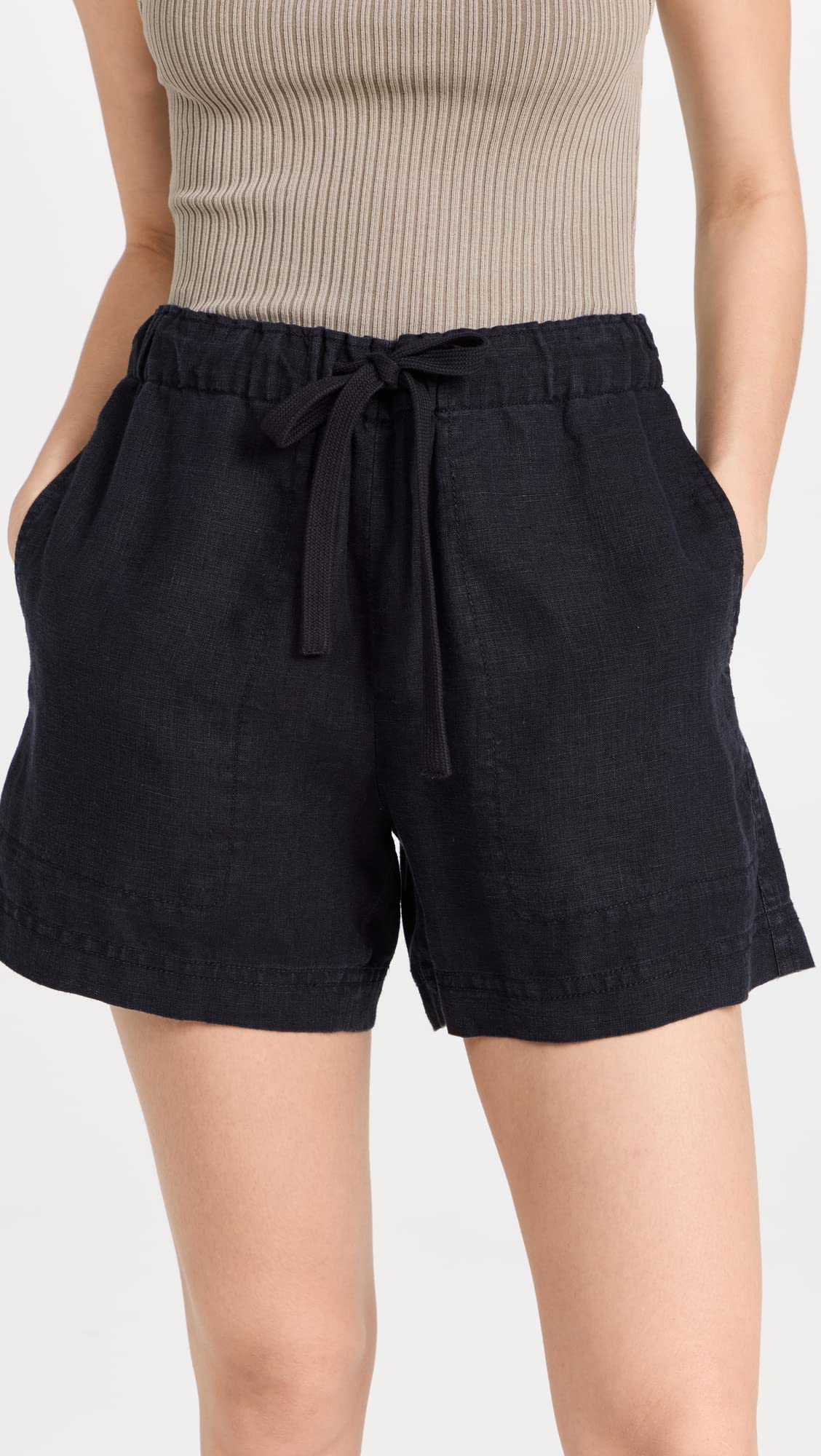 Vince Women's Tie Front Pull On Shorts - Casual Stretch Shorts for Summer, Lounge & Travel | Comfortable & Stylish Shorts for Women