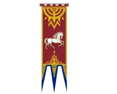 Lord of the Rings Rohan Flag Banner - 57x196 cm with Embroidered Patches | Officially Licensed Middle-Earth Decor for Home, Office & Fantasy Themed Events