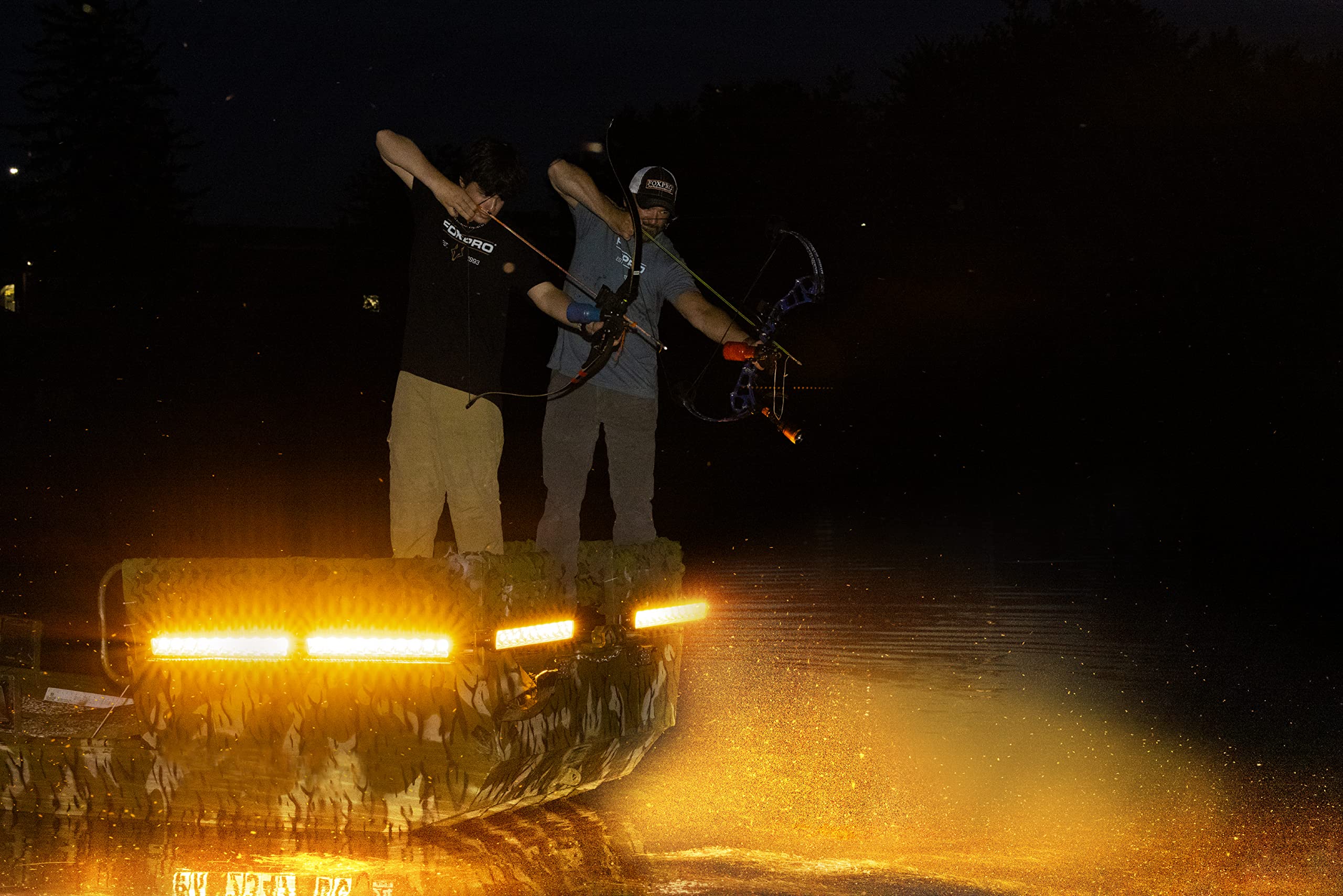 FOXPRO Mudcutter Bowfishing LED Light Kit - Remote Controlled Adjustable Color & Brightness Boat Lights for Night Fishing | Perfect for Bowfishing, Night Hunting & Marine Navigation