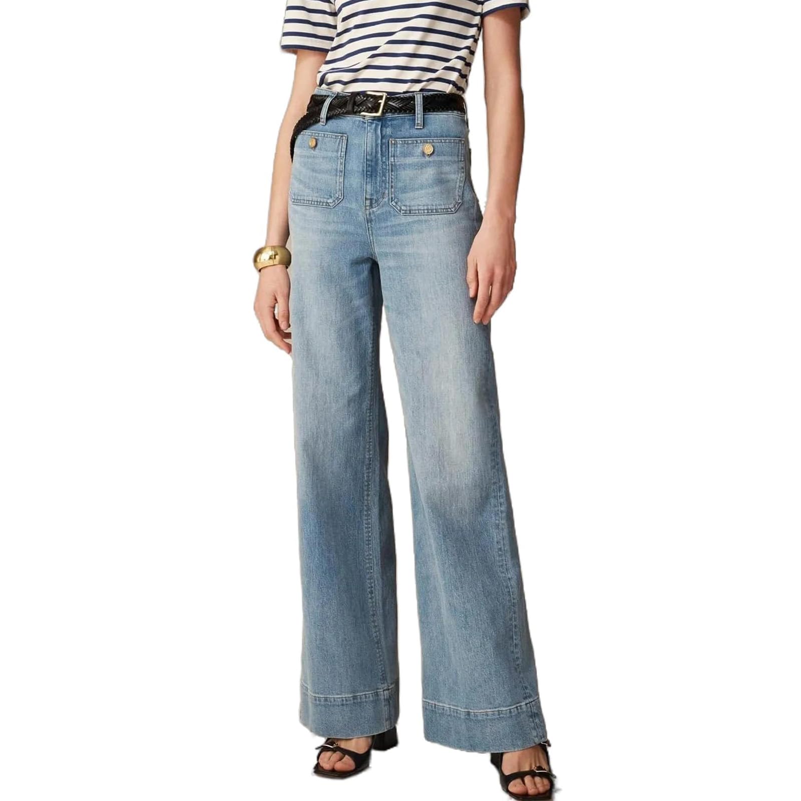 Chiccurva High Waisted Tummy Control Jeans - Sailor Wide Leg & Straight Leg Pants for Women | Comfortable Casual Wear for Office, Dating & Everyday Outfits