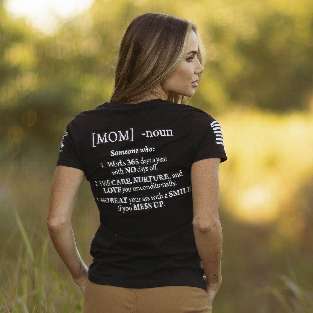 Women's Mom Defined T-Shirt - Black | Comfortable & Stylish Cotton Tee for Everyday Wear, Casual Outfits & Mother's Day Gifts