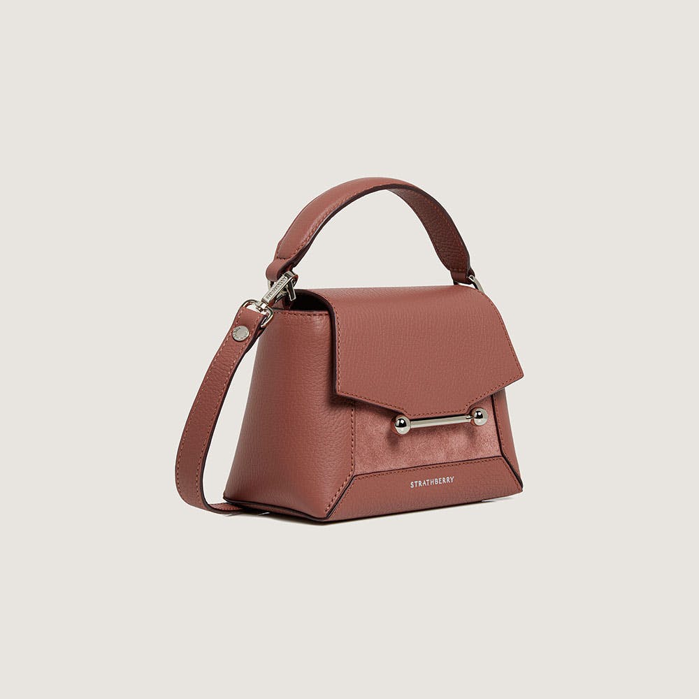 Mosaic Nano Sienna/Dusty Pink Suede Crossbody Bag - Stylish Women's Handbag for Work, Travel & Everyday Use
