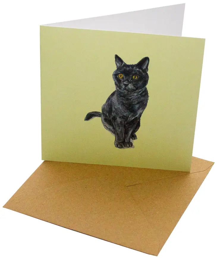 British Blue Cat Blank Greeting Card | Handmade Watercolor Cat Notecard | Perfect for Birthdays, Thank You Notes & Special Occasions