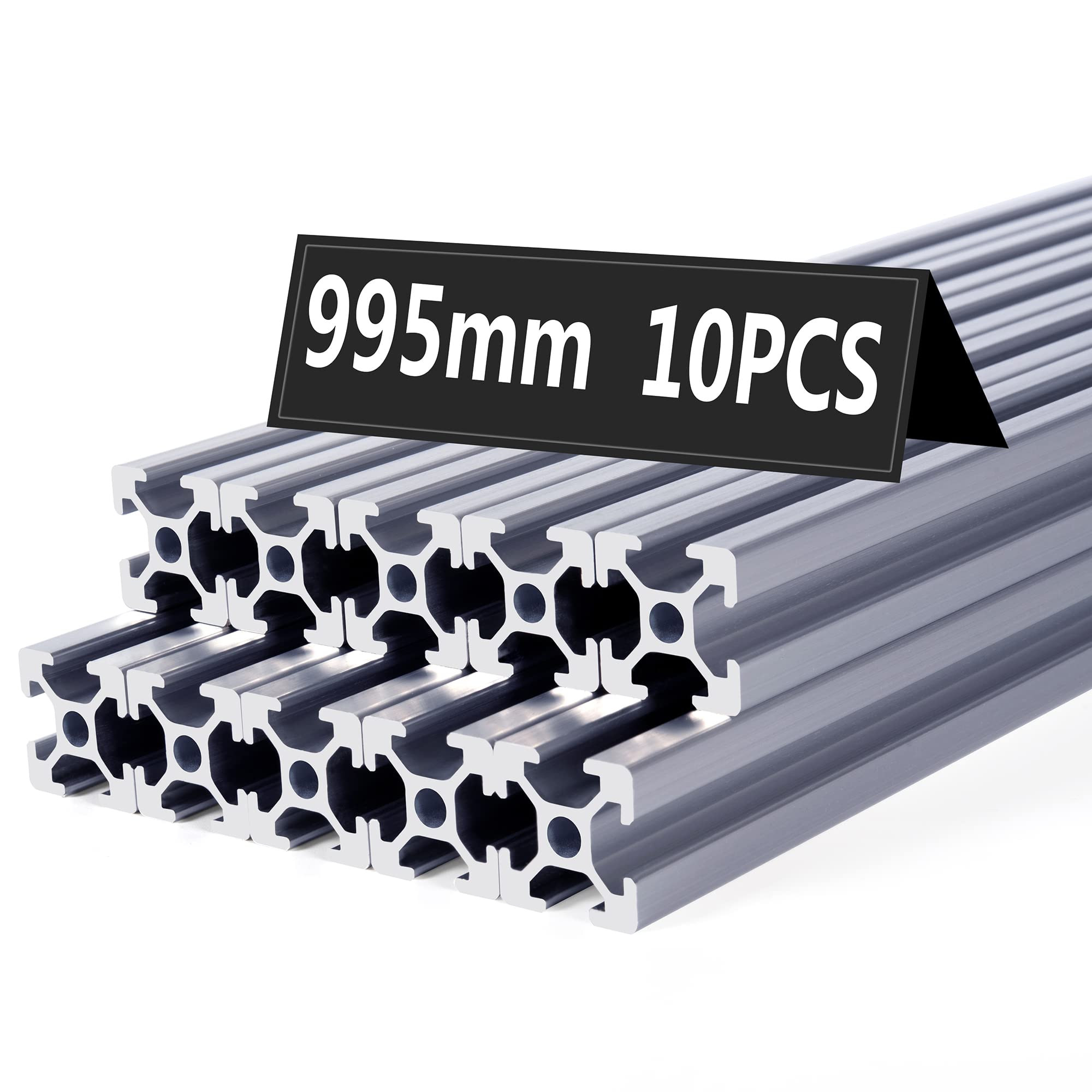 10PCS 995mm Silver T-Type 2020 Aluminum Extrusion Profile - European Standard Anodized Linear Rail Guide for 3D Printer & CNC Machine Parts | Perfect for DIY Projects, Robotics, and Industrial Automation