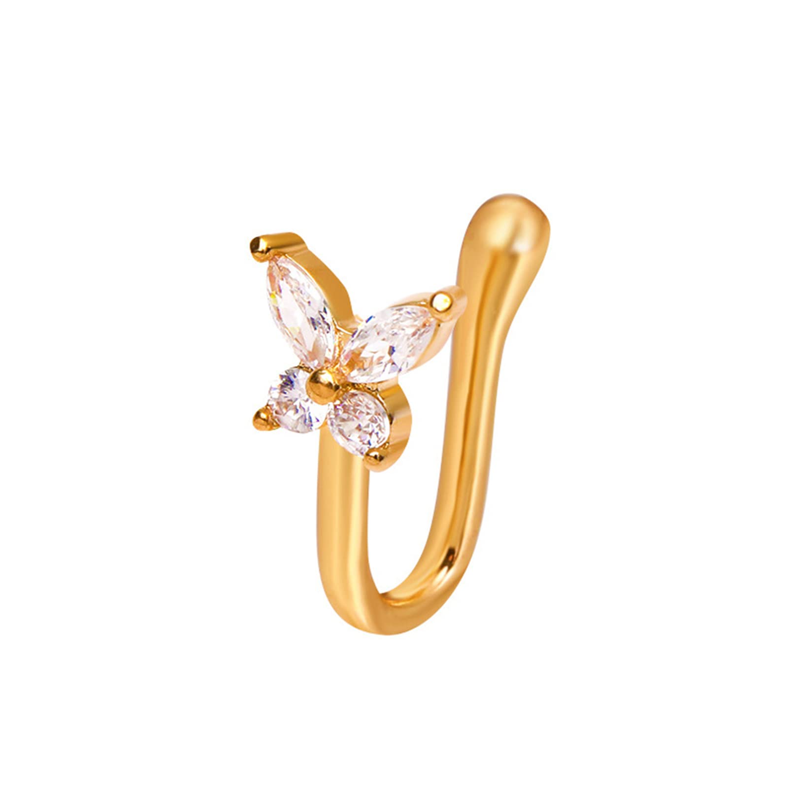 LoveAloe Fake Nose Rings for Women & Men - Non-Piercing Nose Cuff Clip-On Jewelry - Small Fake Nose Ring for Teens & Adults - Perfect for Parties, Halloween & Fashion Accessories