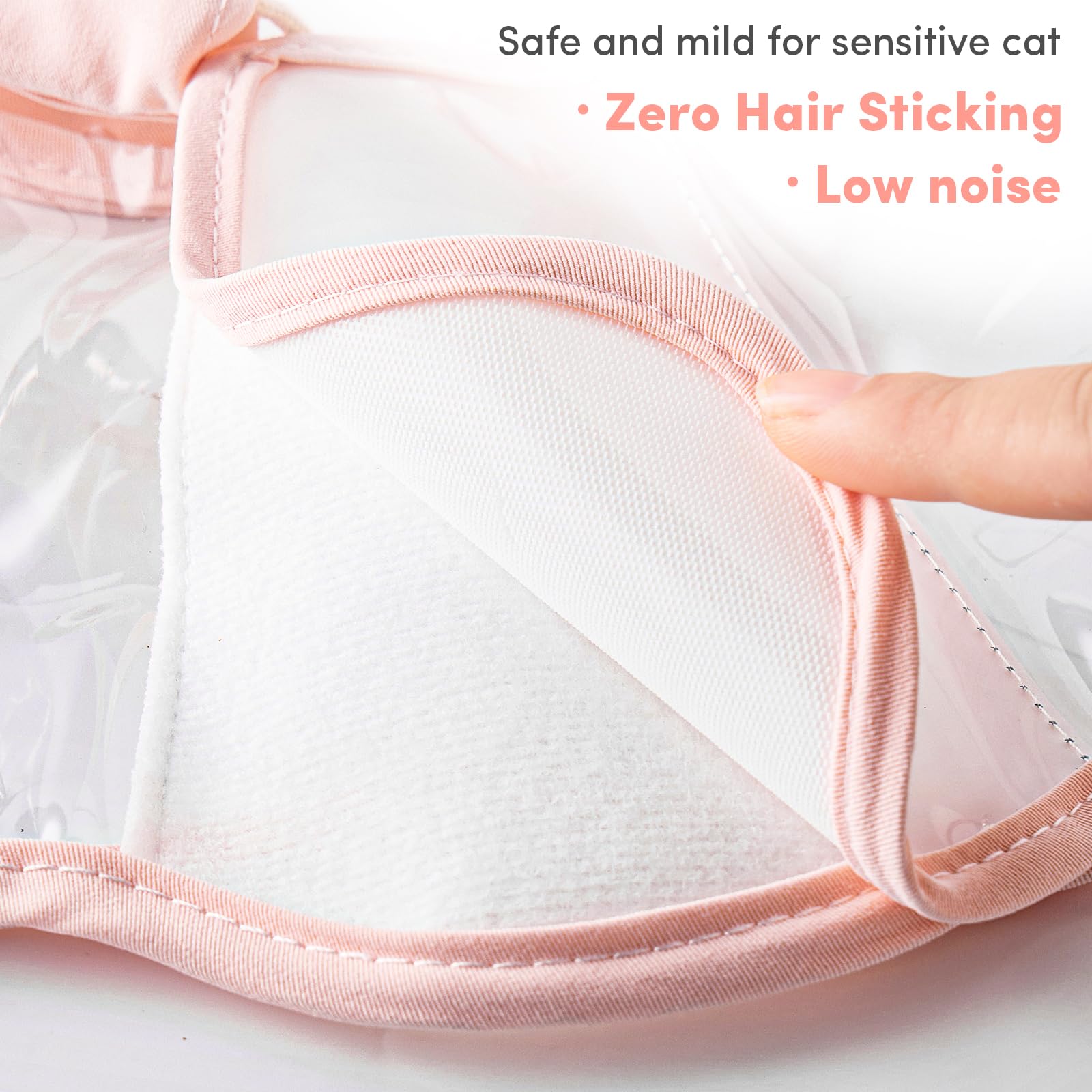 BENCMATE Soft Cat Cone Collar - Noiseless Fasteners, Transparent Pet Recovery E-Collar for Licking & Scratching Protection - Post-Surgery Care for Cats (Pink, Medium) | Ideal for Spay/Neuter Recovery & Wound Healing