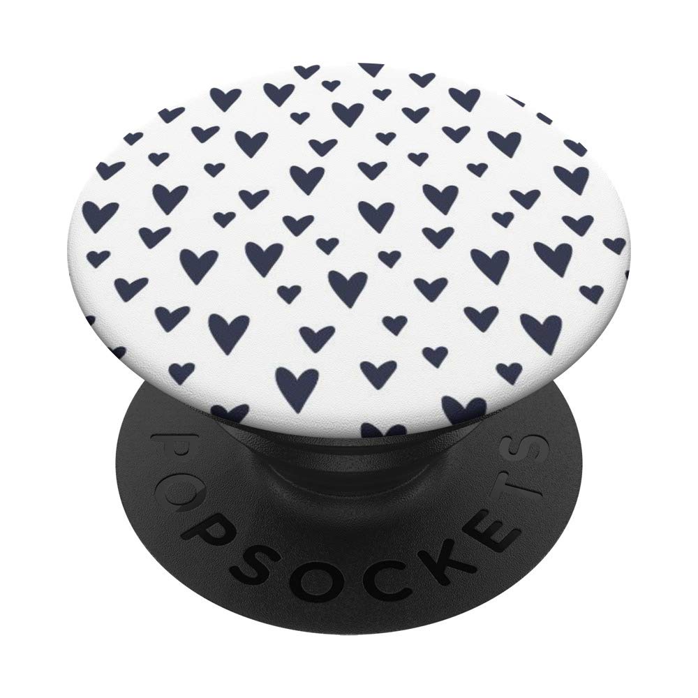 Royal Navy Blue Heart PopSockets Swappable PopGrip - Elegant Valentine's Day Gift for Couples, Perfect for Phones, Tablets & Laptops