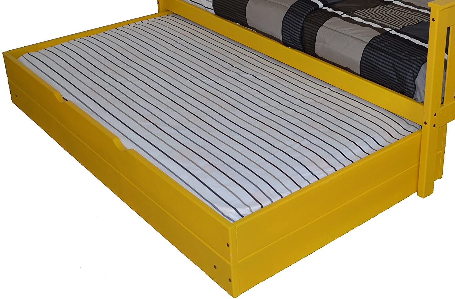 A&L Furniture Twin Trundle Bed with Storage Drawers - Space-Saving Kids Bedroom Solution for Sleepovers and Small Rooms