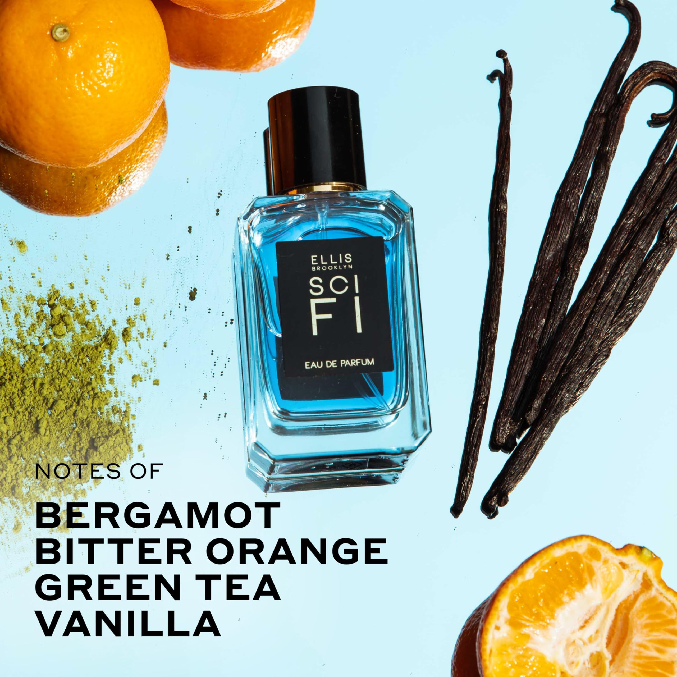 Ellis Brooklyn SCI FI Eau De Parfum for Women - Vegan Aromatic Gourmand Perfume with Bergamot, Green Tea & Cashmere Woods | Made in USA | Perfect for Date Nights, Office Wear & Special Occasions
