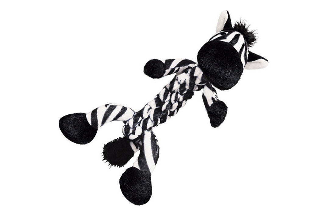 KONG Braidz Zebra Dog Chew Toy - Durable & Interactive Pet Chew for Aggressive Chewers - Fun Playtime for Dogs at Home or Outdoors