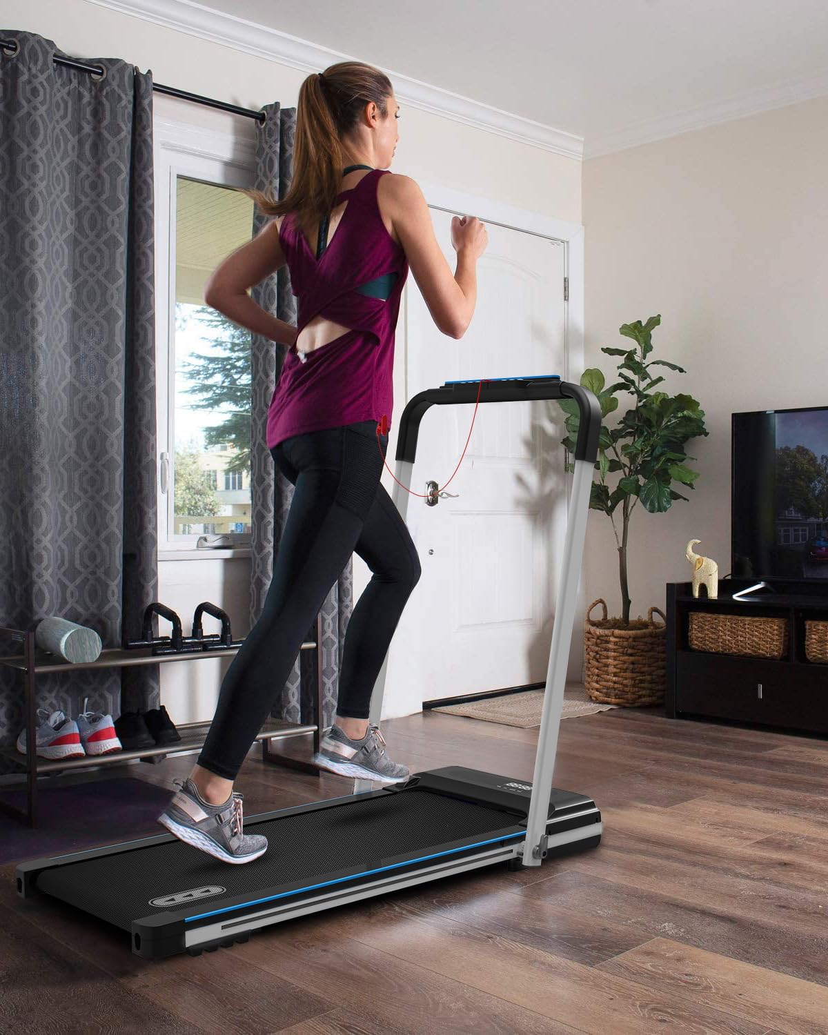 REDLIRO 2-in-1 Under Desk Treadmill & Walking Pad - Portable Folding Electric Motorized Walking/Jogging Machine with Remote Control for Home & Office Workout | Perfect for Work-From-Home Fitness & Small Space Exercise
