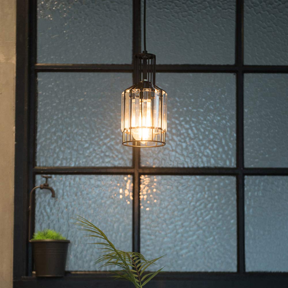 Dimmable Juno-Style Track Pendant Light - Modern Clear Crystal Shade, Industrial Vintage Design, Instant On for Kitchen Island - Customizable 3-Light Set | Perfect for Dining Rooms, Living Areas & Commercial Spaces