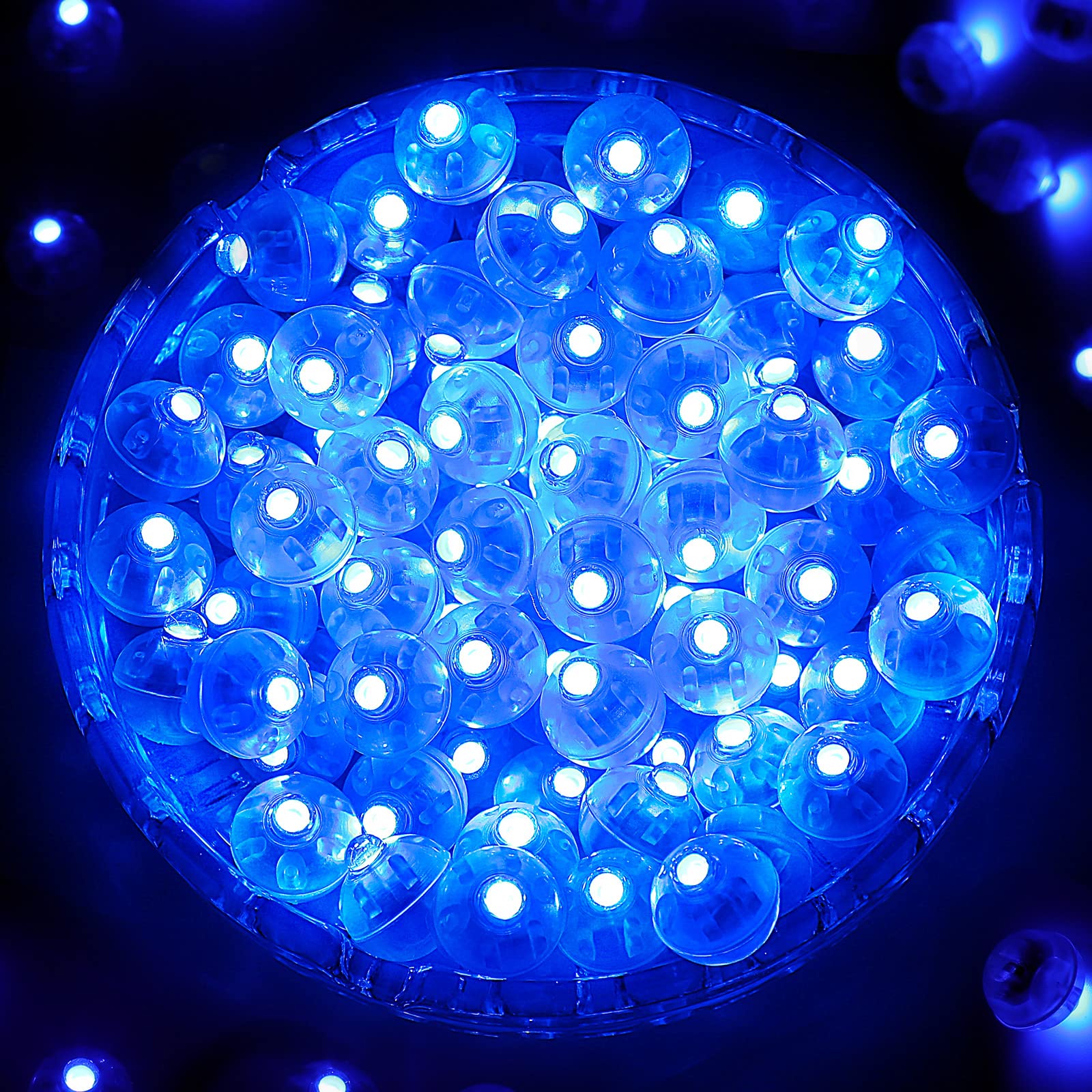 50PCS Mini LED Lights for Paper Lanterns & Balloons - Blue LED Fairy Lights for Neon Party, Easter, Christmas, Halloween, Birthday & Wedding Decorations - Perfect for Indoor/Outdoor Party Lighting & DIY Home Decor