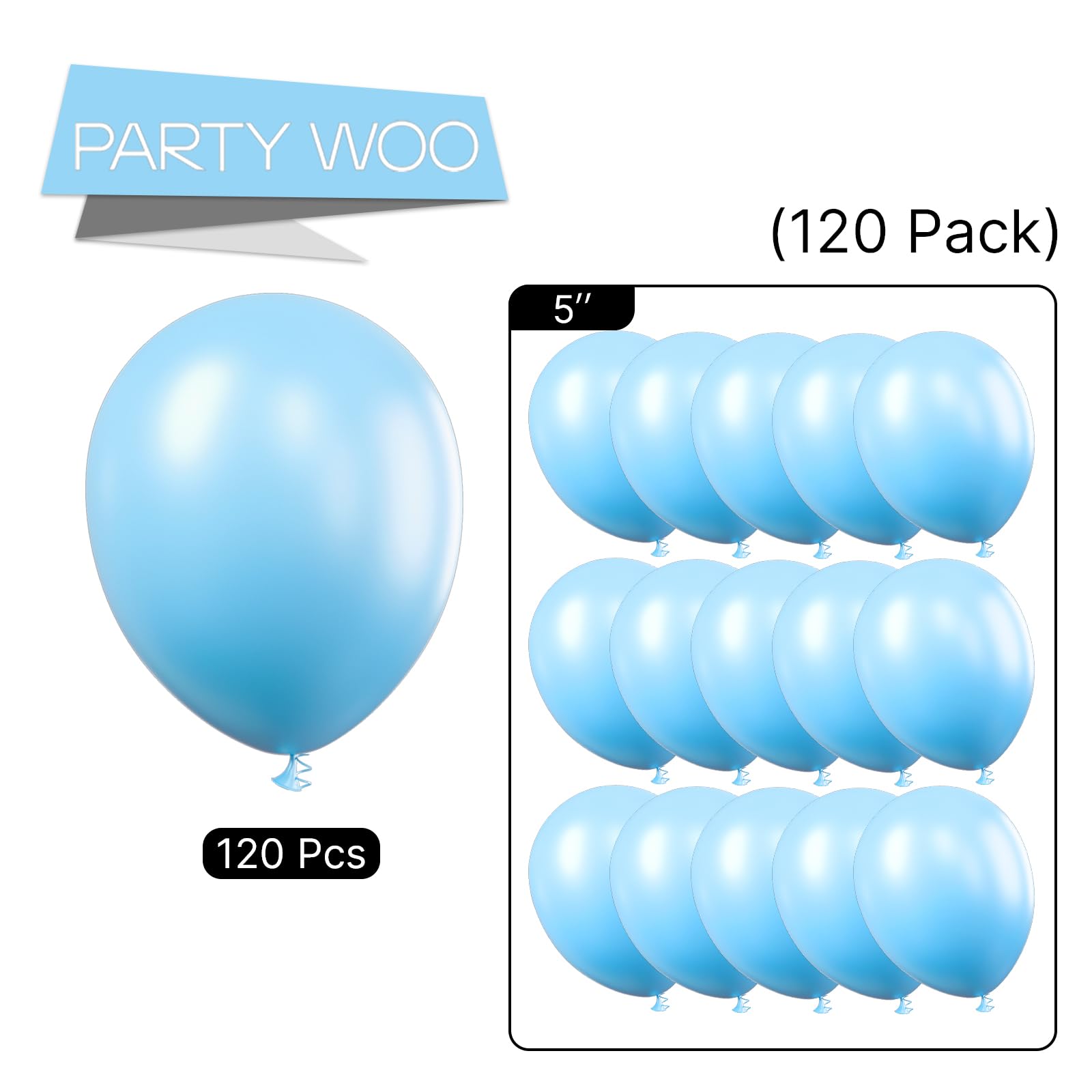 120 Pack 5 Inch Matte Light Blue Balloons for Party Decor - Premium Balloon Garland & Arch Kit - Perfect for Birthday Parties, Baby Showers, Wedding Decorations & Special Events - Durable Latex Balloons (Blue-Y4)
