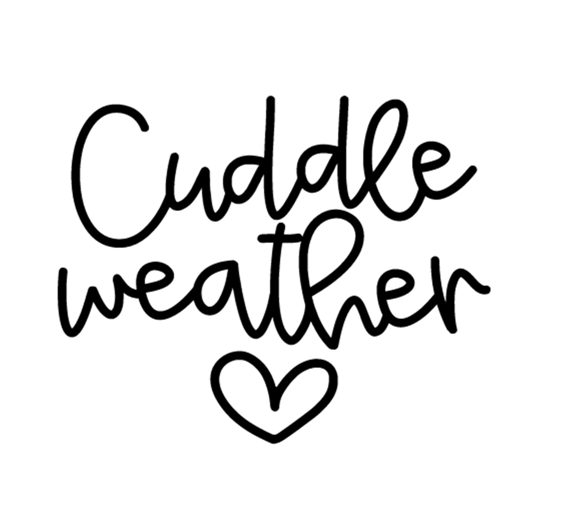 DIY Iron On Decal for T-Shirts - Cuddle Weather HTV Transfer Sticker, Ready to Press in 5 Minutes (Black) - Perfect for Fall Apparel, DIY Crafts, and Customizing Clothes, Bags, Hats