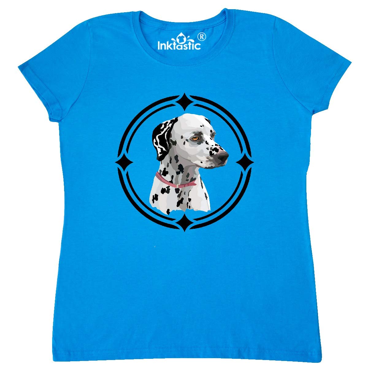 Inktastic Dalmatian Dog Art Gifts - Women's Graphic T-Shirt | Cute Puppy Lover Tee for Dog Owners & Animal Lovers | Casual Wear, Gifts for Her, Dog Mom Apparel