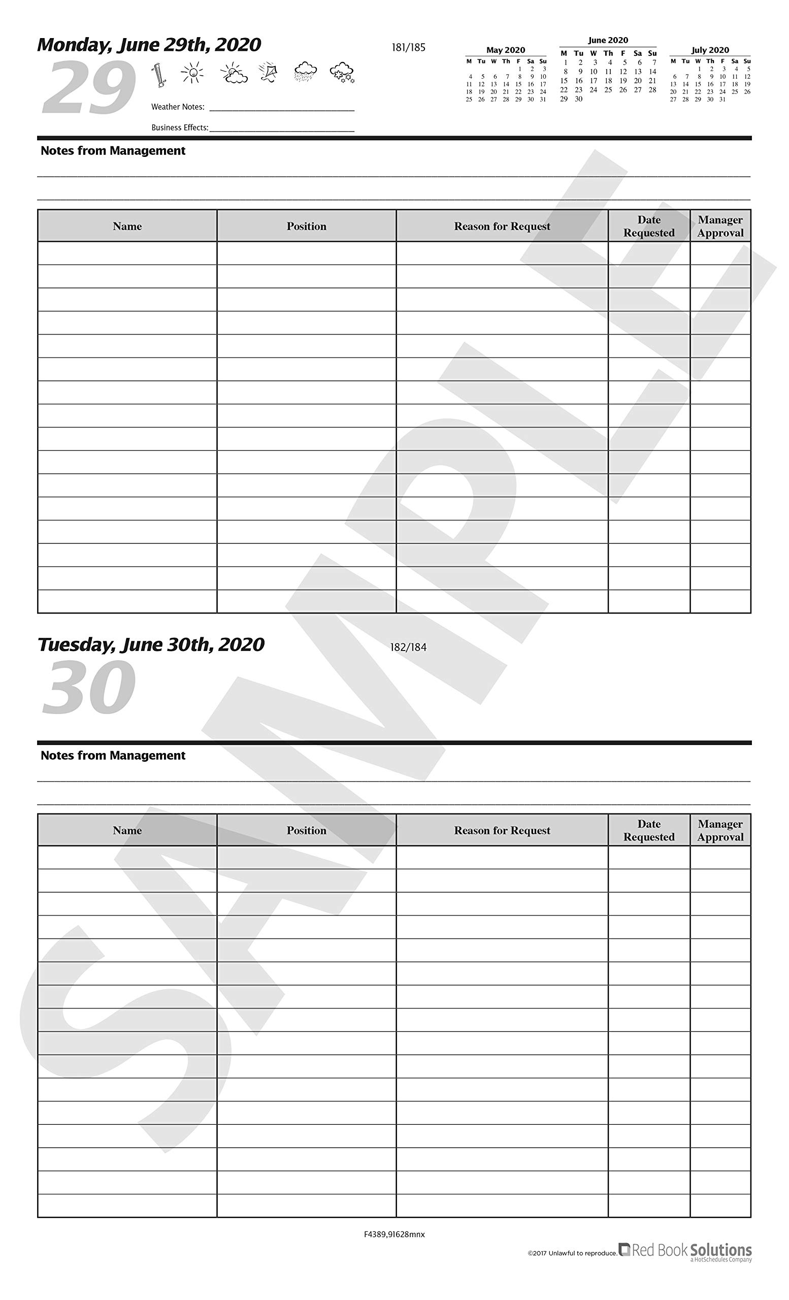 Professional Time Off Request Log Book - 8.5x11 Inch Semi-Annual Planner with 118 Pages & 15 Daily Lines (April 2025-Sept 2025) - Perfect for Workplace Scheduling, Employee Vacation Tracking & Office Management
