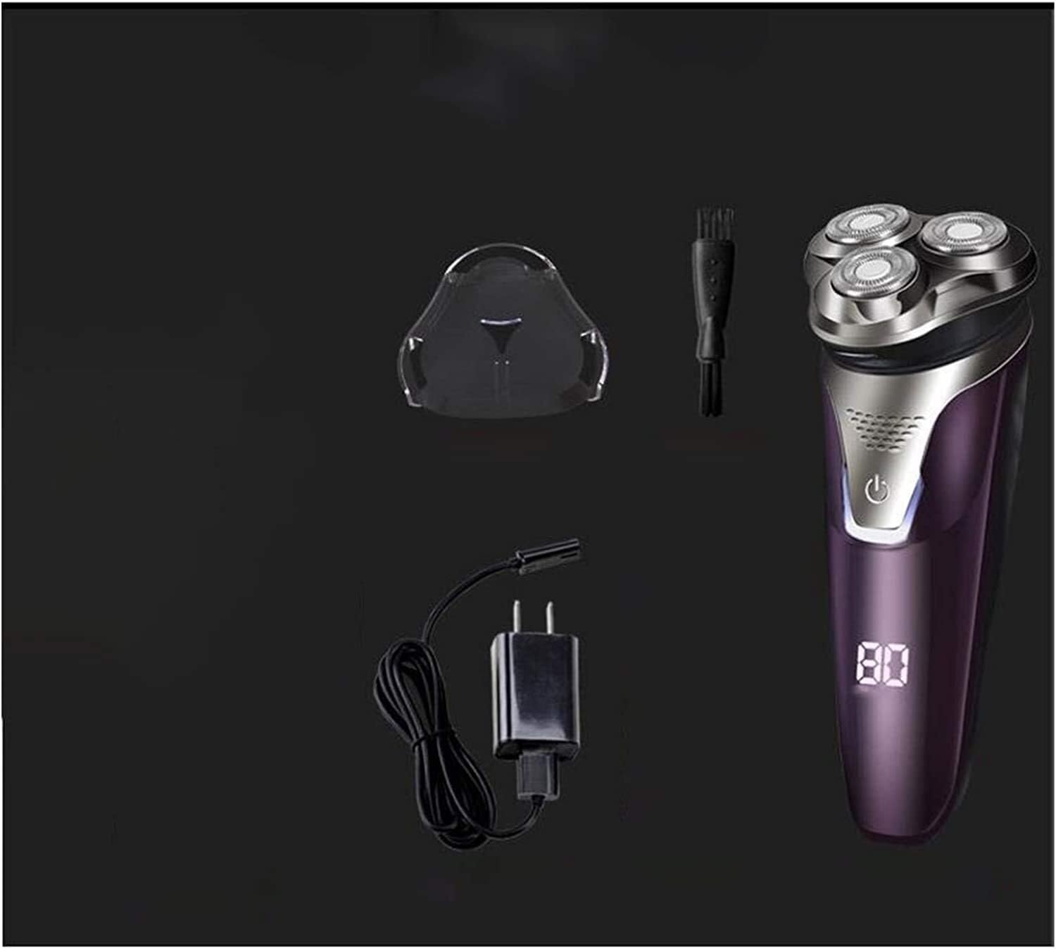 Premium Electric Razor for Men - Wet & Dry Shaving, IPX7 Waterproof Beard Trimmer with Rotary Blades & Charging Adapter | Perfect for Travel, Gym & Daily Grooming Routine