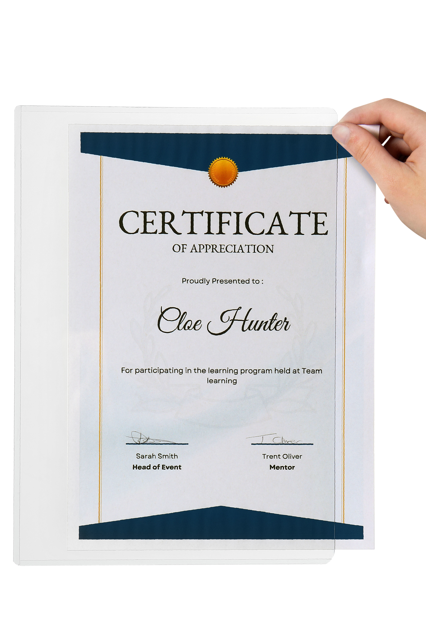 A4 Slide-In Document Protector - Clear Plastic Menu Cover for Restaurants, Offices & Presentations | Waterproof & Durable Sheet Protectors