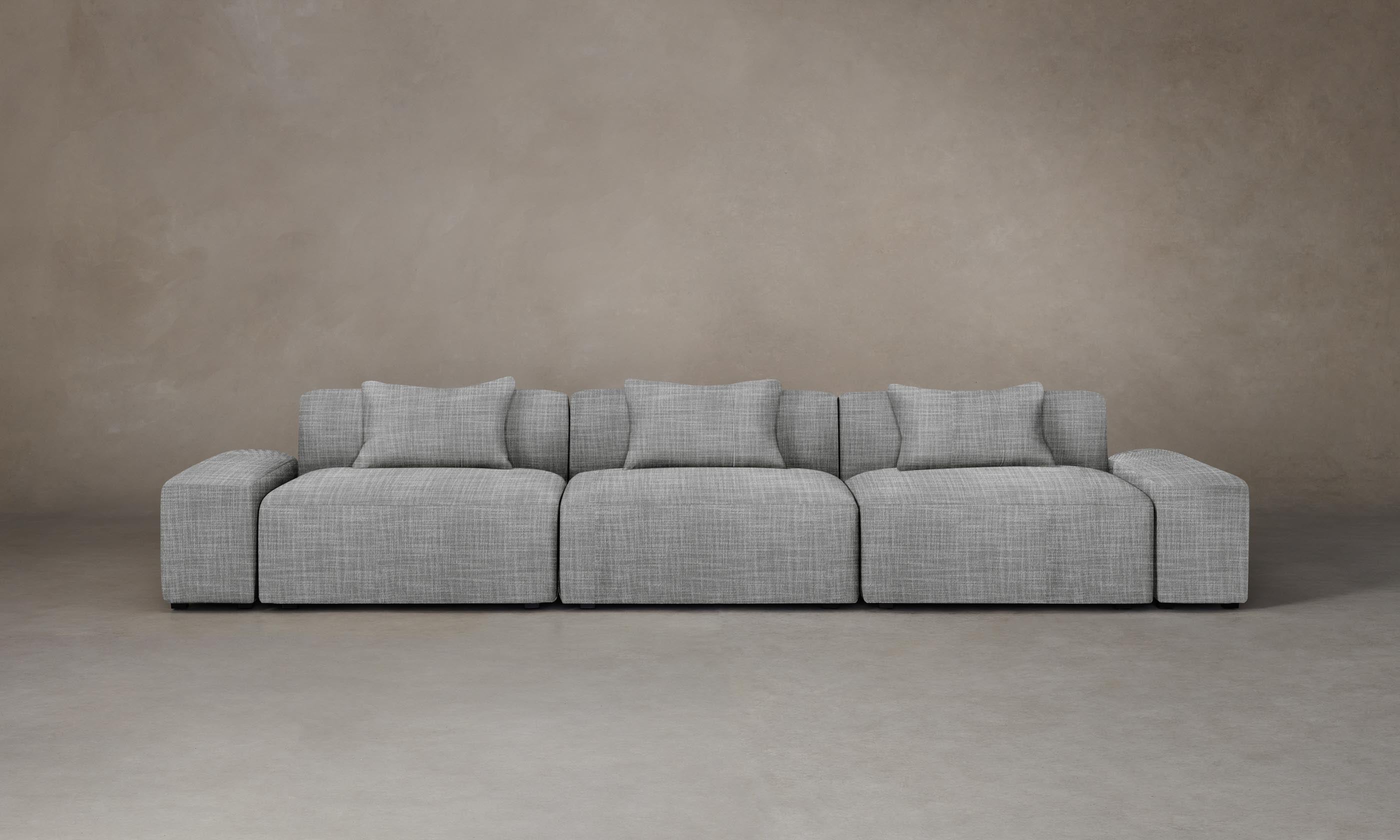 The Breuer Modular Sofa - Performance Textured Tweed Alpine Fabric - Modern Sectional Couch for Living Room, Lounge & Office Spaces