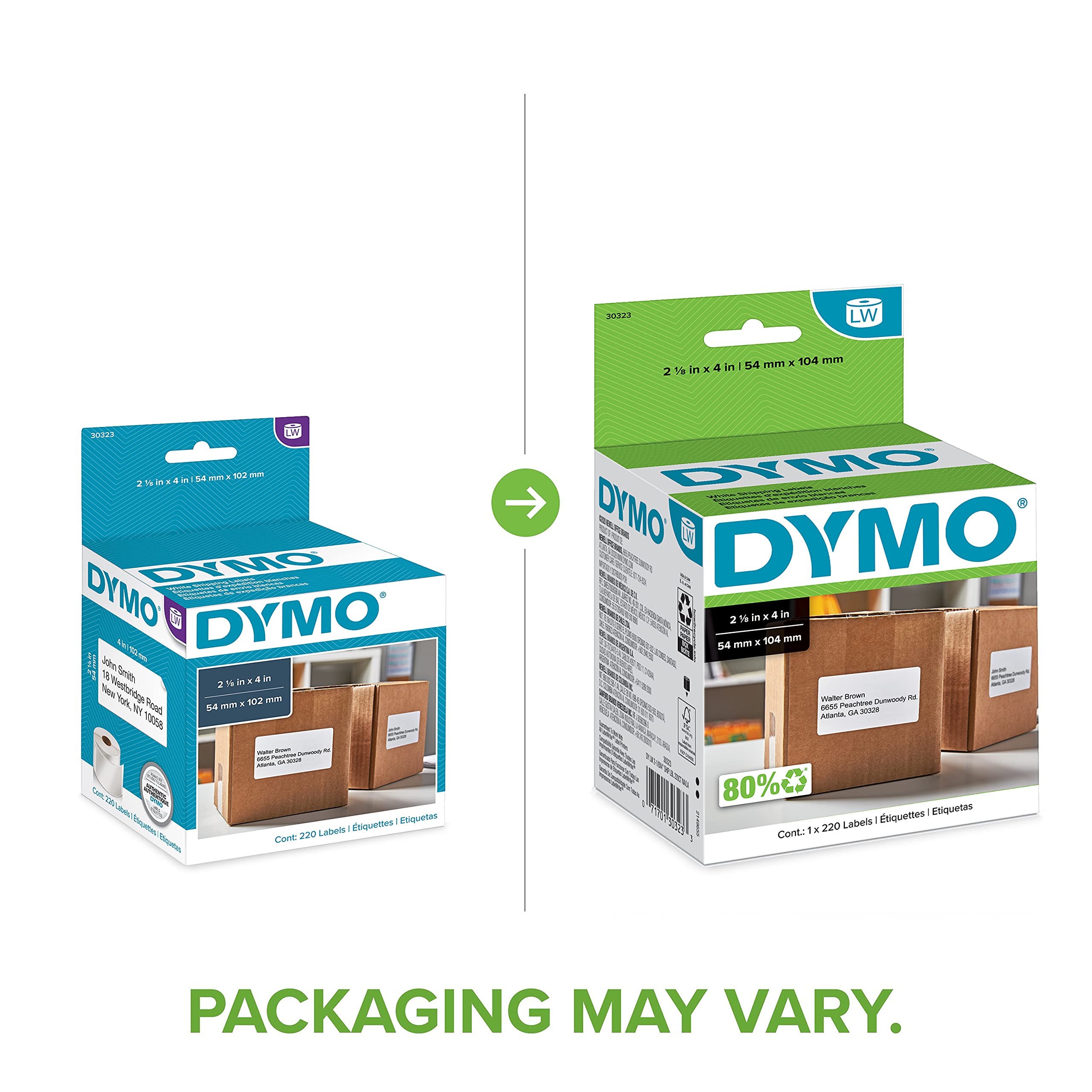 DYMO LW Standard Shipping Labels & LW 1-Up File Folder Labels for LabelWriter Printers - 2-1/8