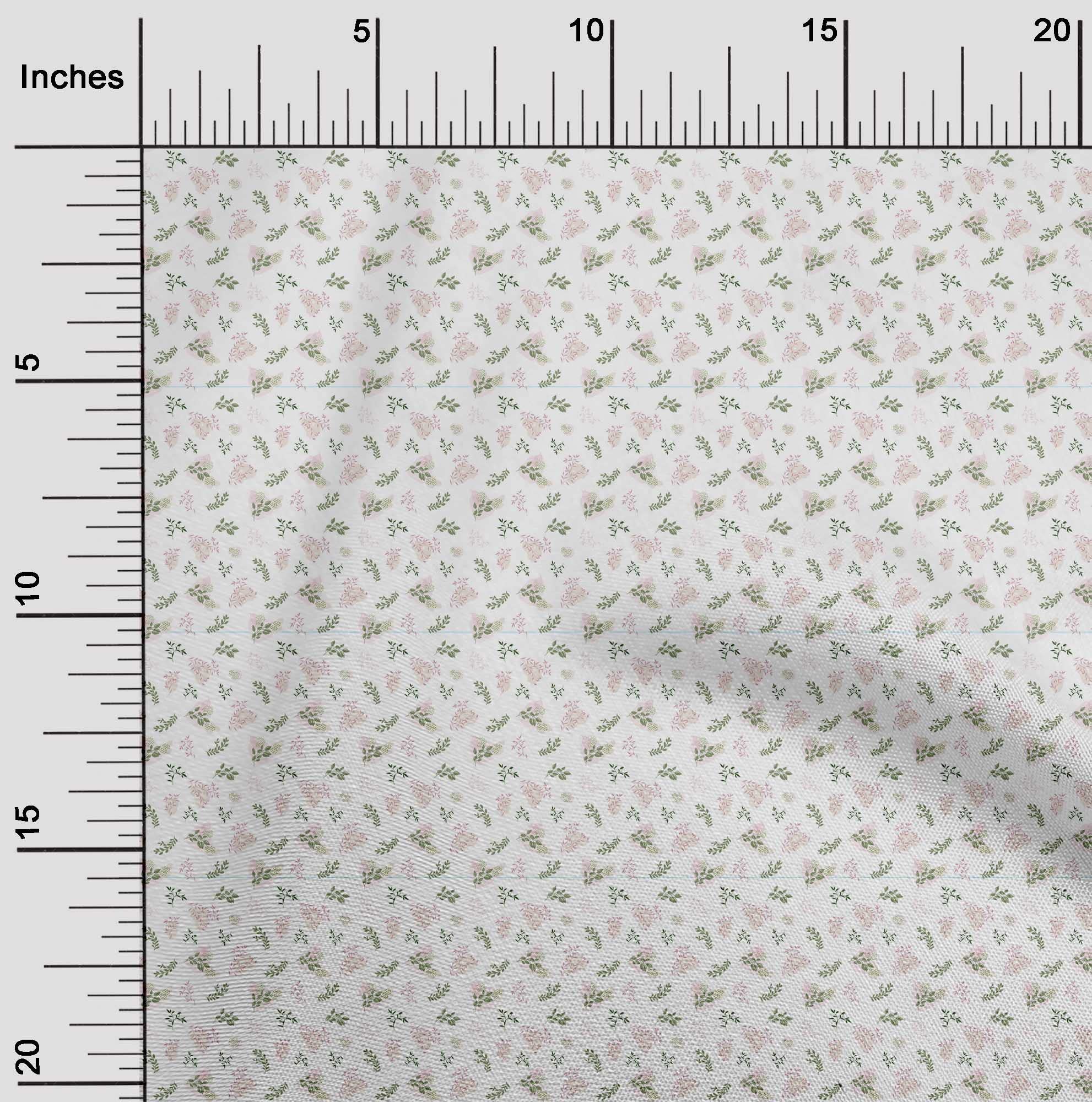 oneOone Velvet White Fabric Leaves Print - 58 Inch Wide Sewing Material by The Yard for DIY Clothing, Dresses, Curtains & Home Decor Projects