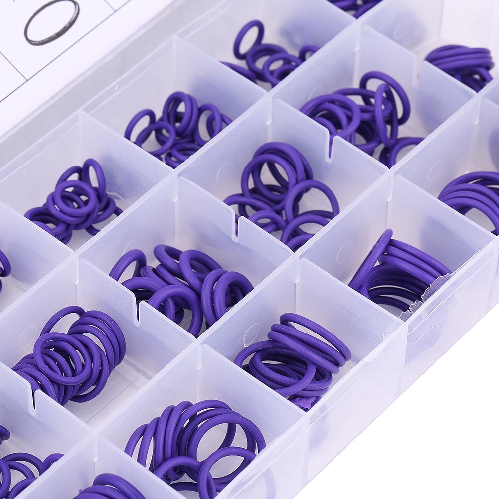 18 Sizes 270Pcs AC Rubber Gasket Kit - Universal Car Air Conditioning Compressor Seal Repair Set for Auto Vehicle Maintenance | HVAC System & AC Unit Repair Accessories