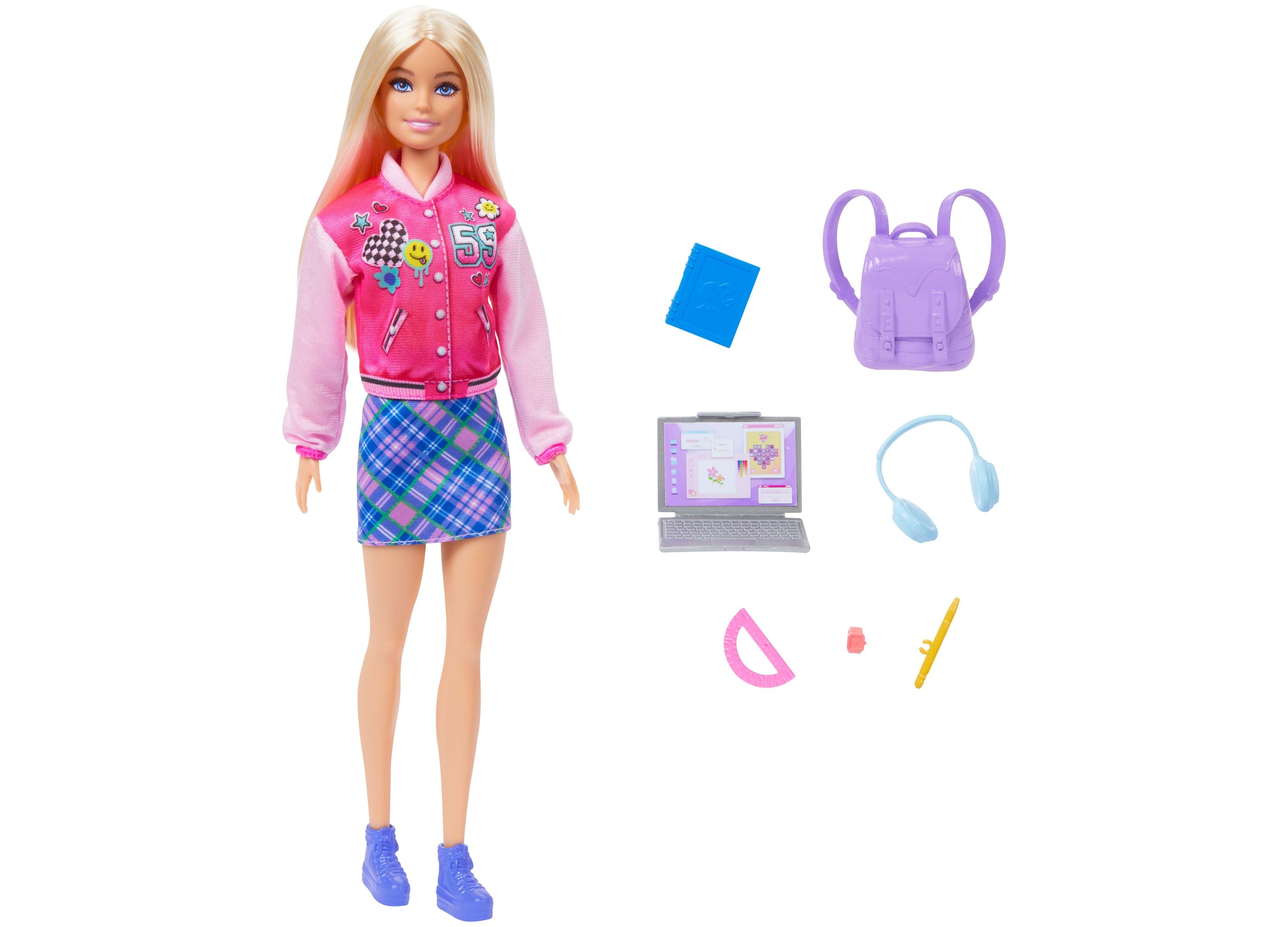 Barbie I Love School Toy Set - Blonde Doll with 7 Accessories | Perfect for Pretend Play, Classroom Roleplay & Gift for Girls Ages 3-8