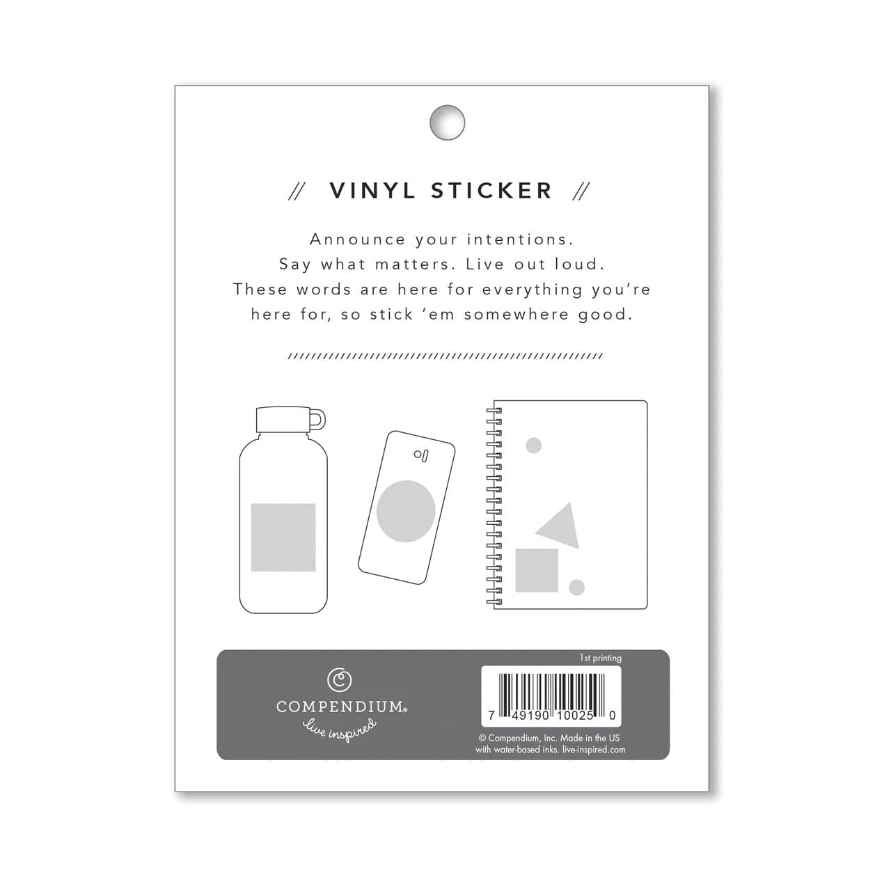 Everything with Intention Sticker - Motivational Vinyl Decal for Laptop, Water Bottle & Journal - Perfect for Daily Inspiration and Goal Setting
