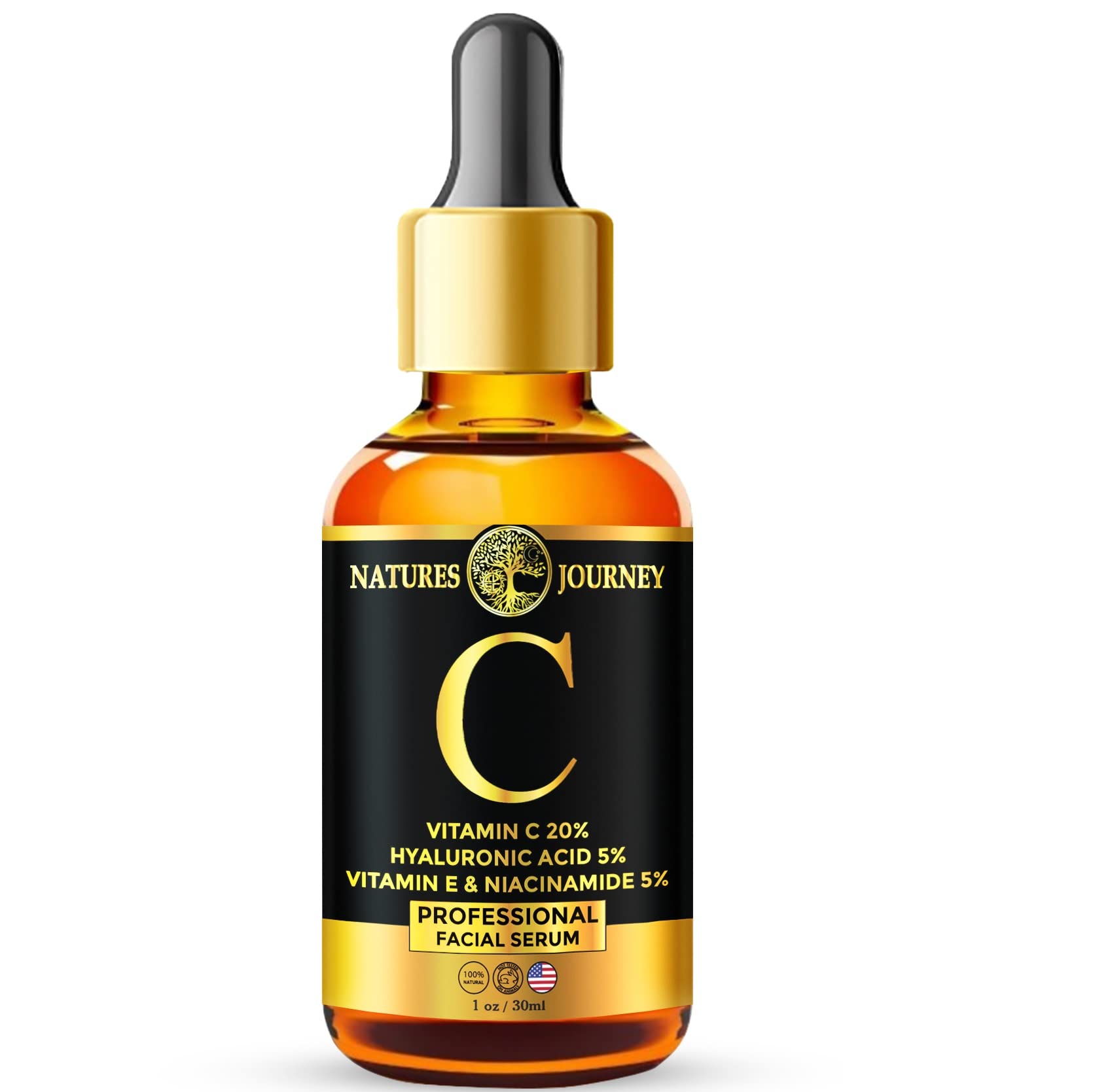 Vitamin C Face Serum with Hyaluronic Acid - Anti-Aging Treatment for Dark Spots & Acne Scars - Wrinkle Reducer & Brightening Serum for Radiant Glowing Skin - Non-Greasy Formula 2oz - Perfect for Morning & Night Skincare Routine